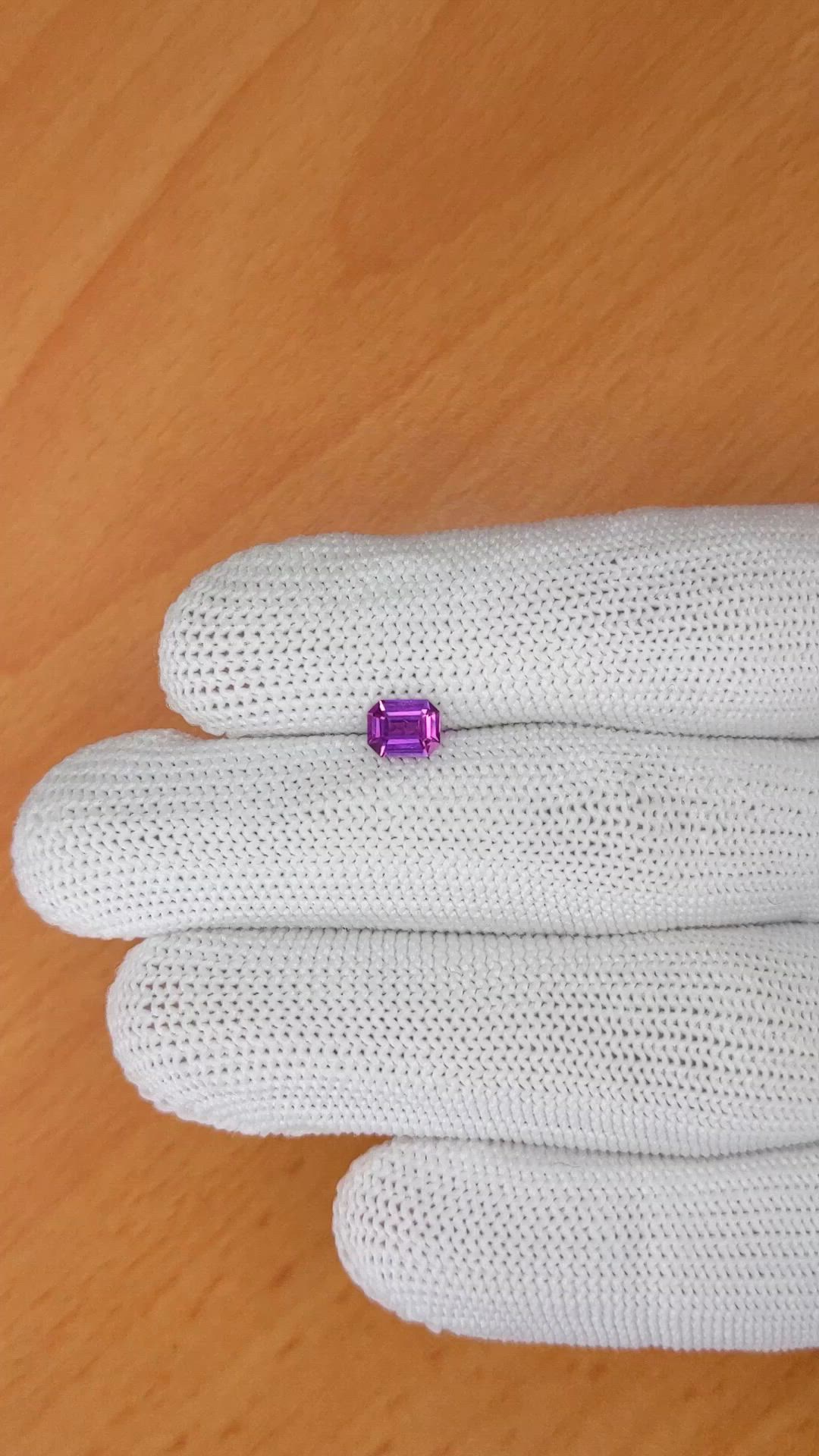 0.70 Ct. Pinkish Purple Sapphire from Ceylon (Sri Lanka) Size Video