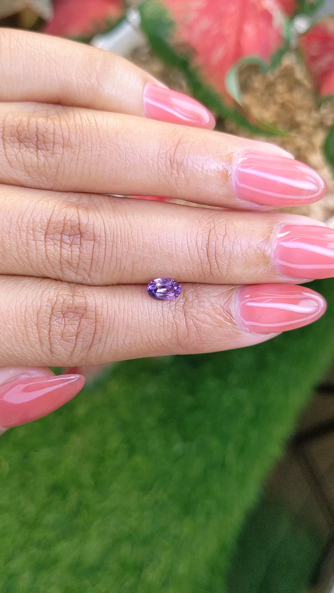 0.57 Ct. Pinkish Purple Sapphire from Ceylon (Sri Lanka) Size Video