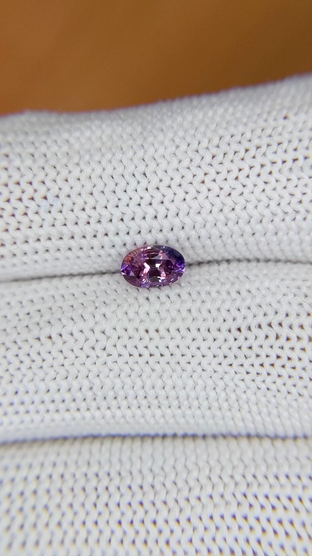 0.57 Ct. Pinkish Purple Sapphire from Ceylon (Sri Lanka) Size Video