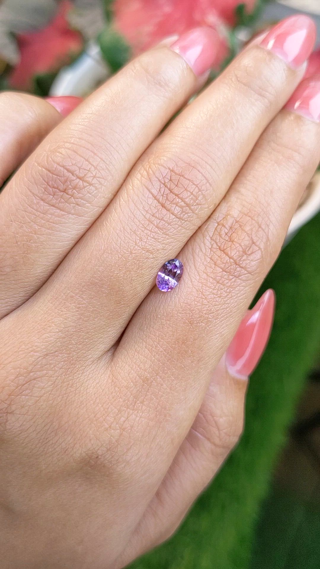 0.57 Ct. Pinkish Purple Sapphire from Ceylon (Sri Lanka) Size Video