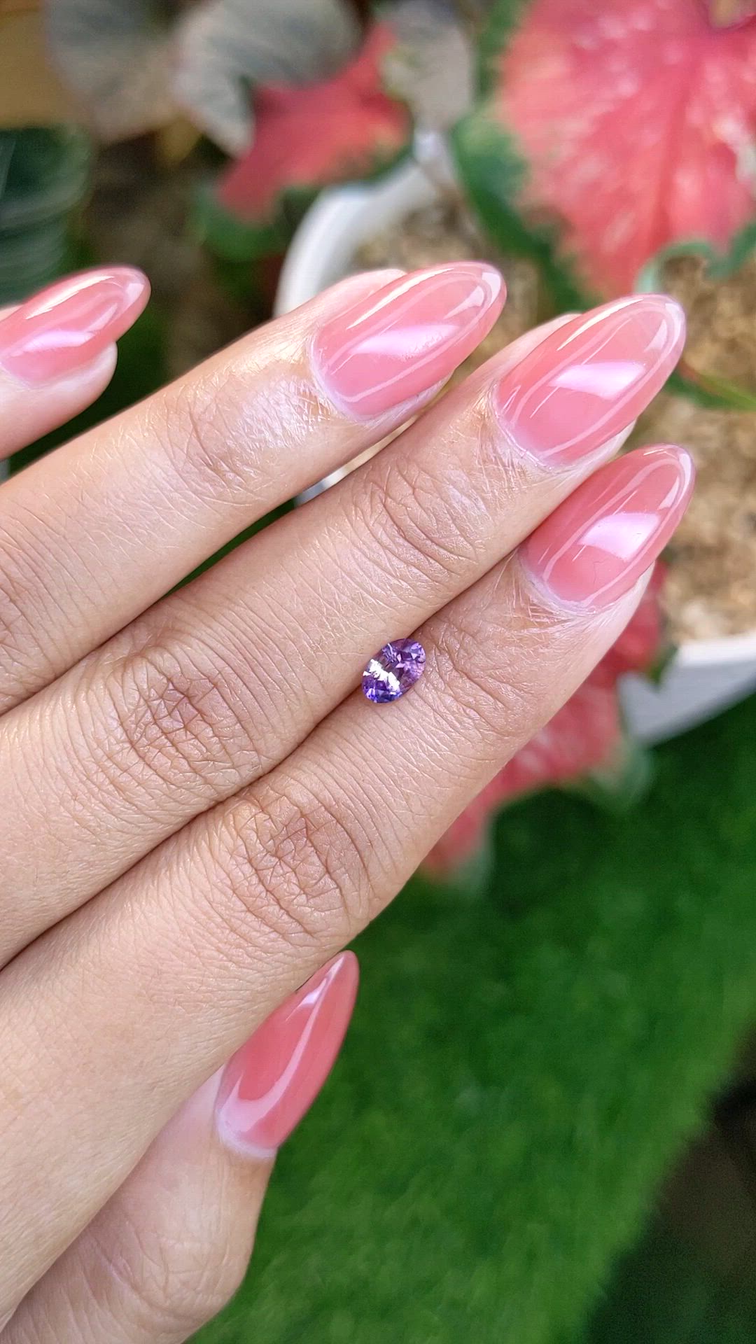 0.57 Ct. Pinkish Purple Sapphire from Ceylon (Sri Lanka) Size Video