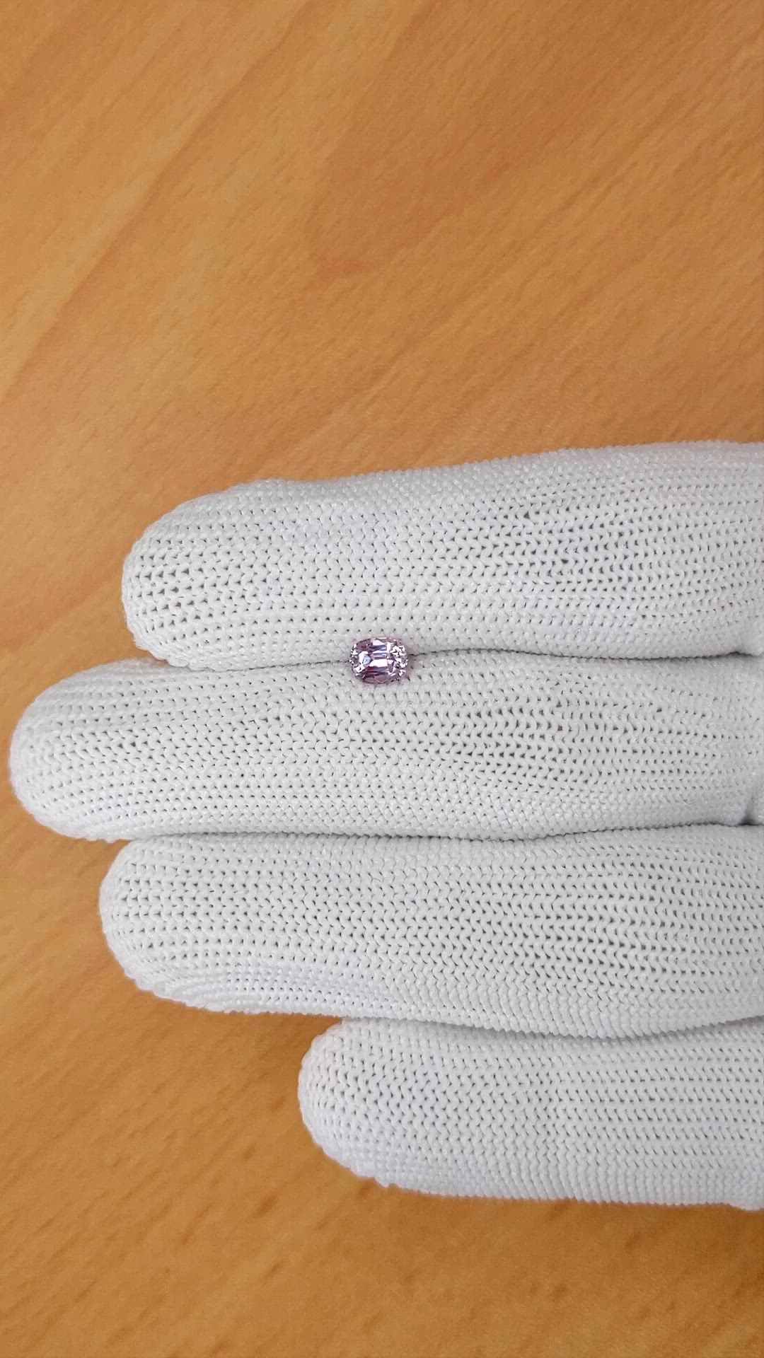 0.55 Ct. Purplish Pink Sapphire from Ceylon (Sri Lanka) Size Video