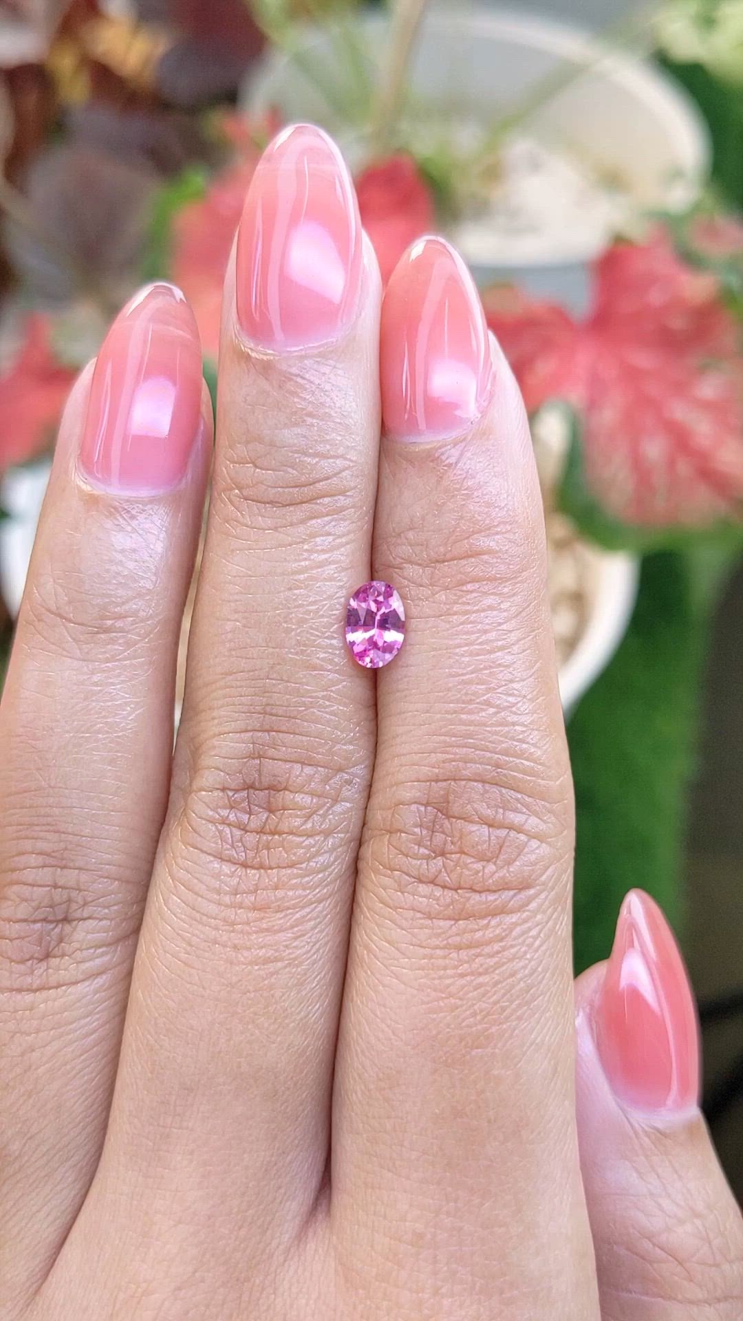 0.79 Ct. Pink Sapphire from Ceylon (Sri Lanka) Size Video