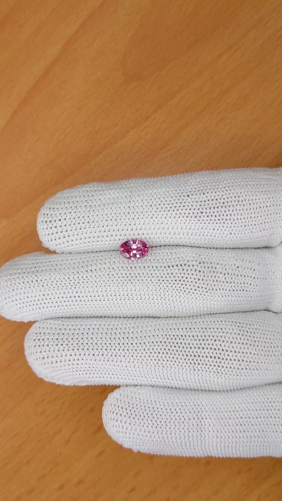 0.79 Ct. Pink Sapphire from Ceylon (Sri Lanka) Size Video