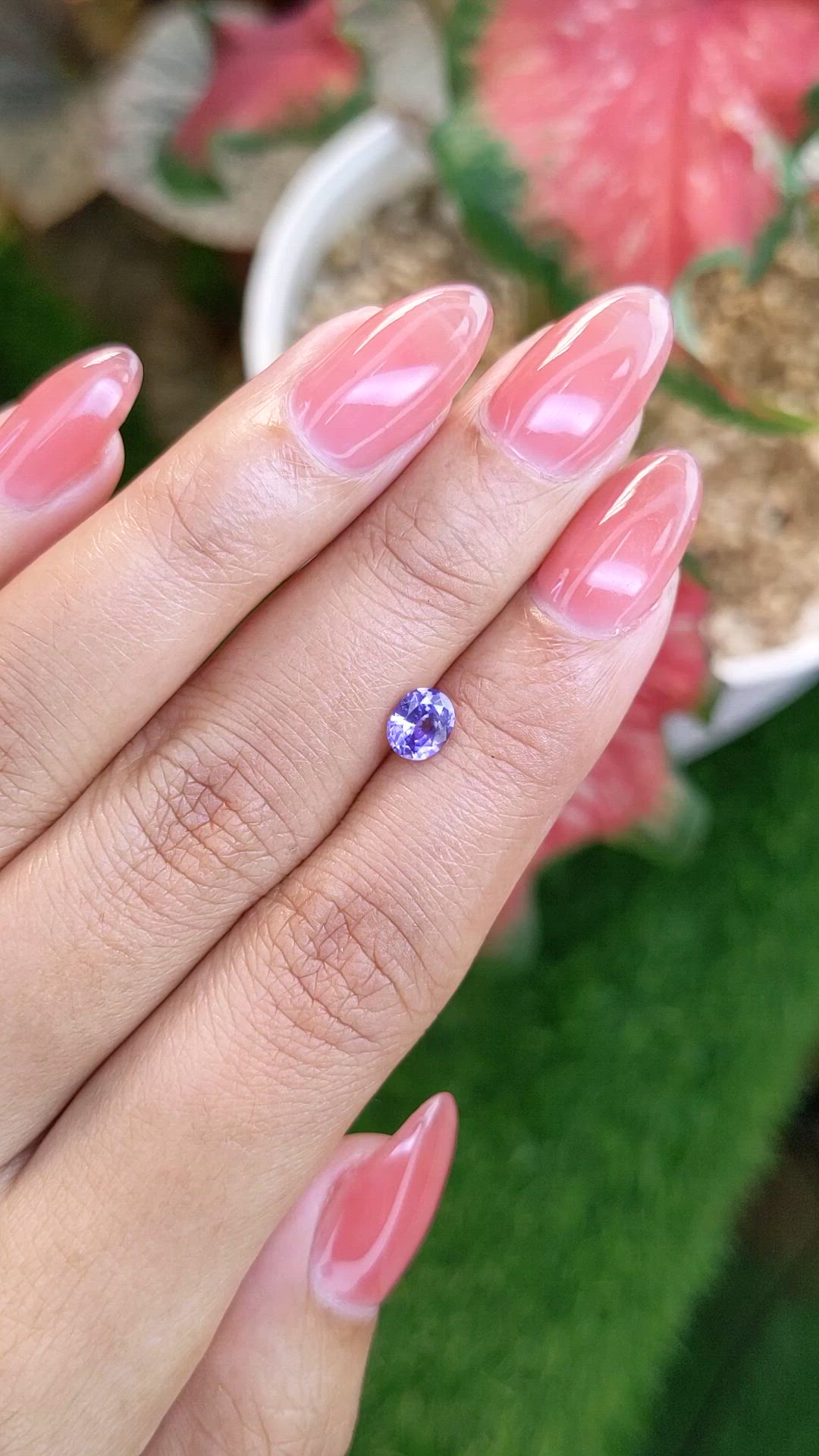 0.72 Ct. Violet Sapphire from Ceylon (Sri Lanka) Size Video