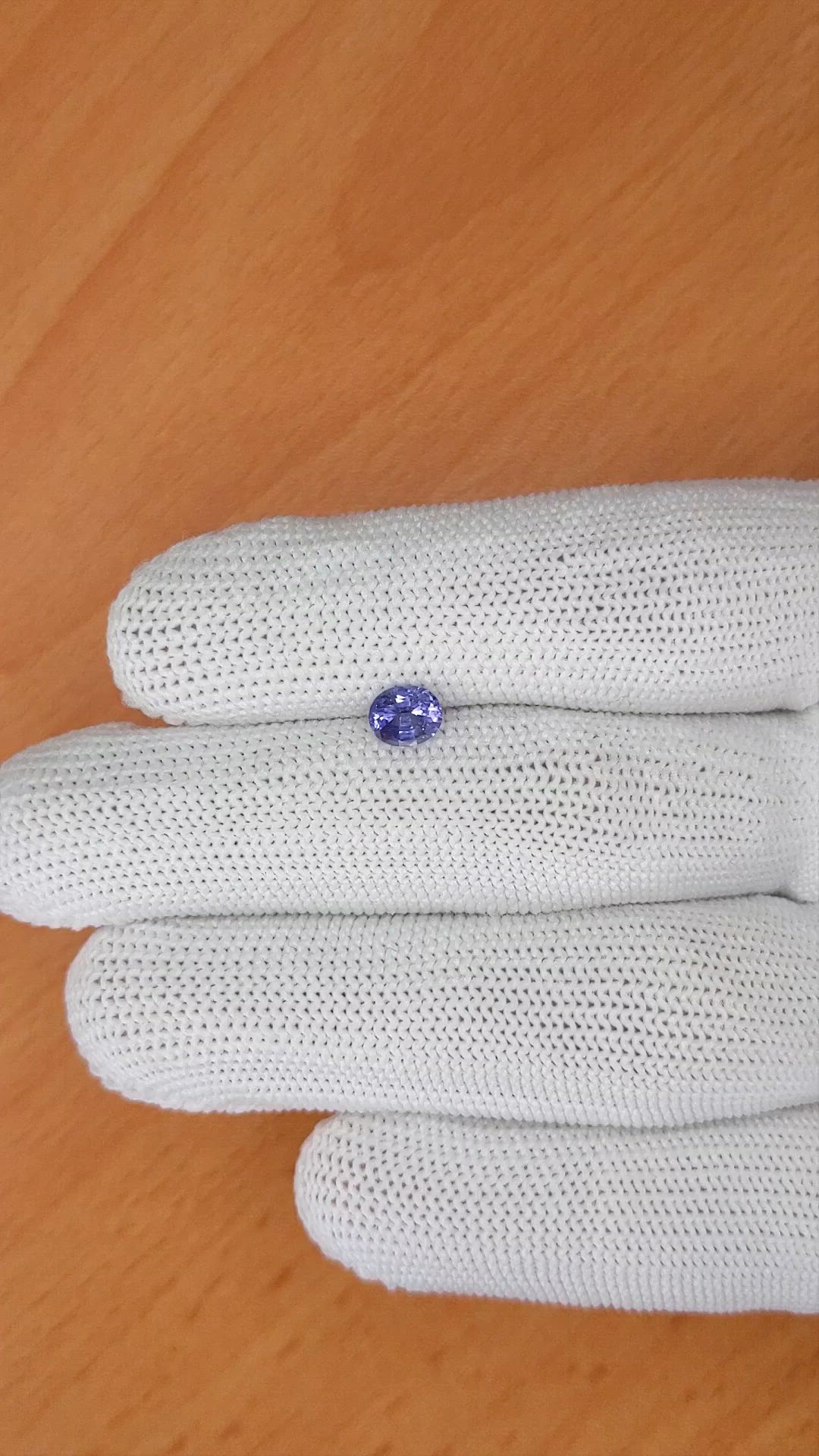 0.72 Ct. Violet Sapphire from Ceylon (Sri Lanka) Size Video