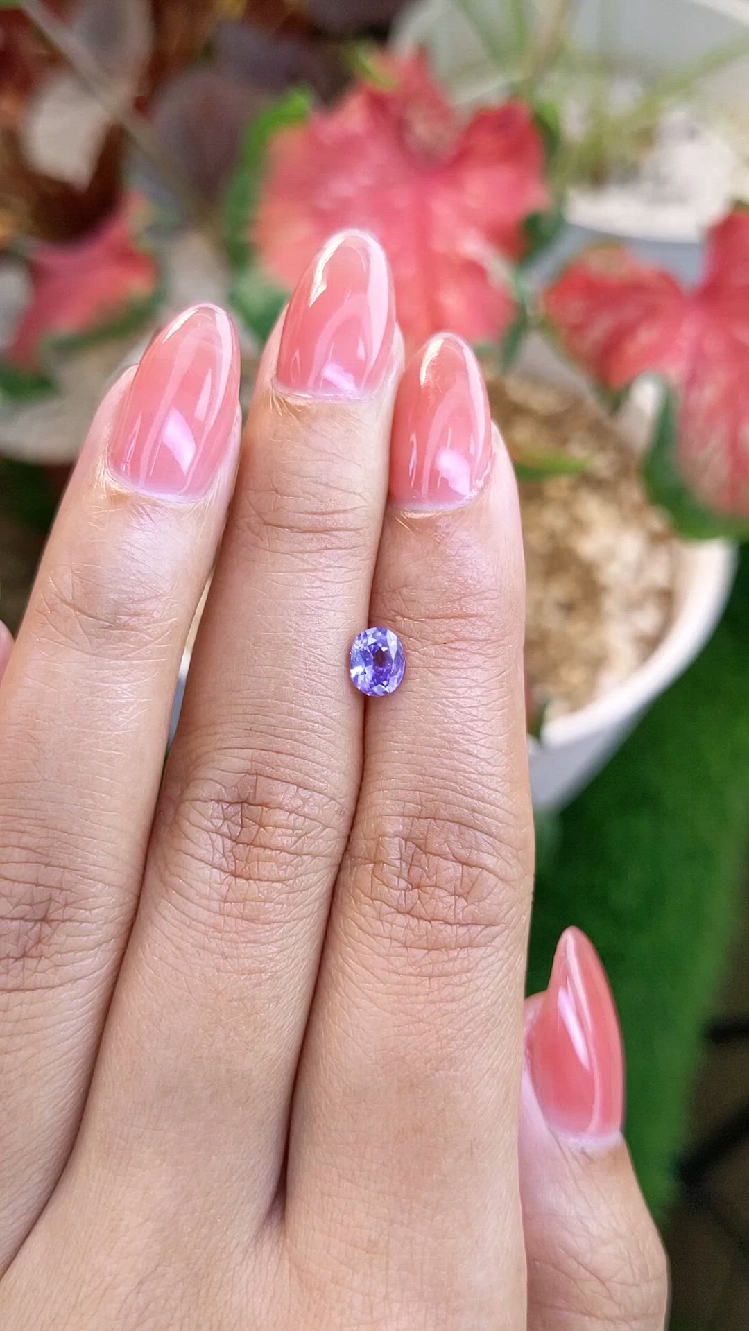 0.72 Ct. Violet Sapphire from Ceylon (Sri Lanka) Size Video