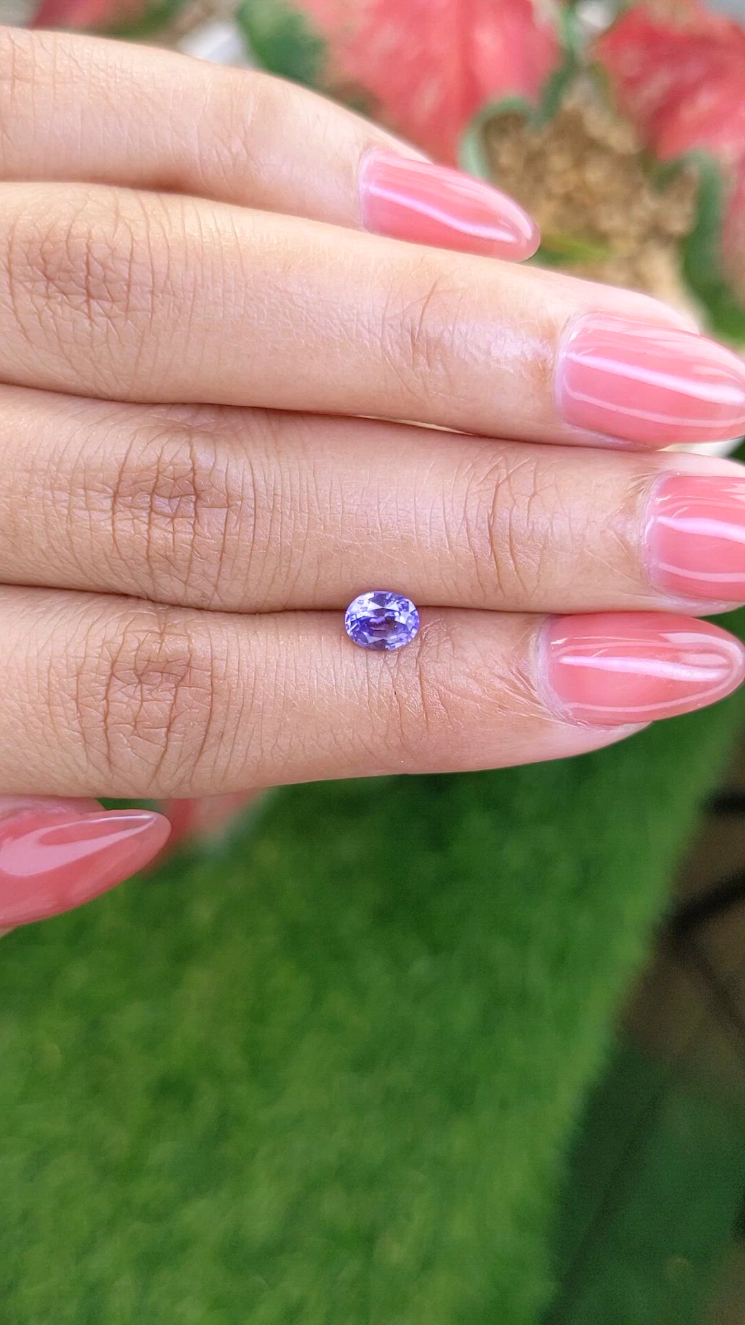 0.72 Ct. Violet Sapphire from Ceylon (Sri Lanka) Size Video