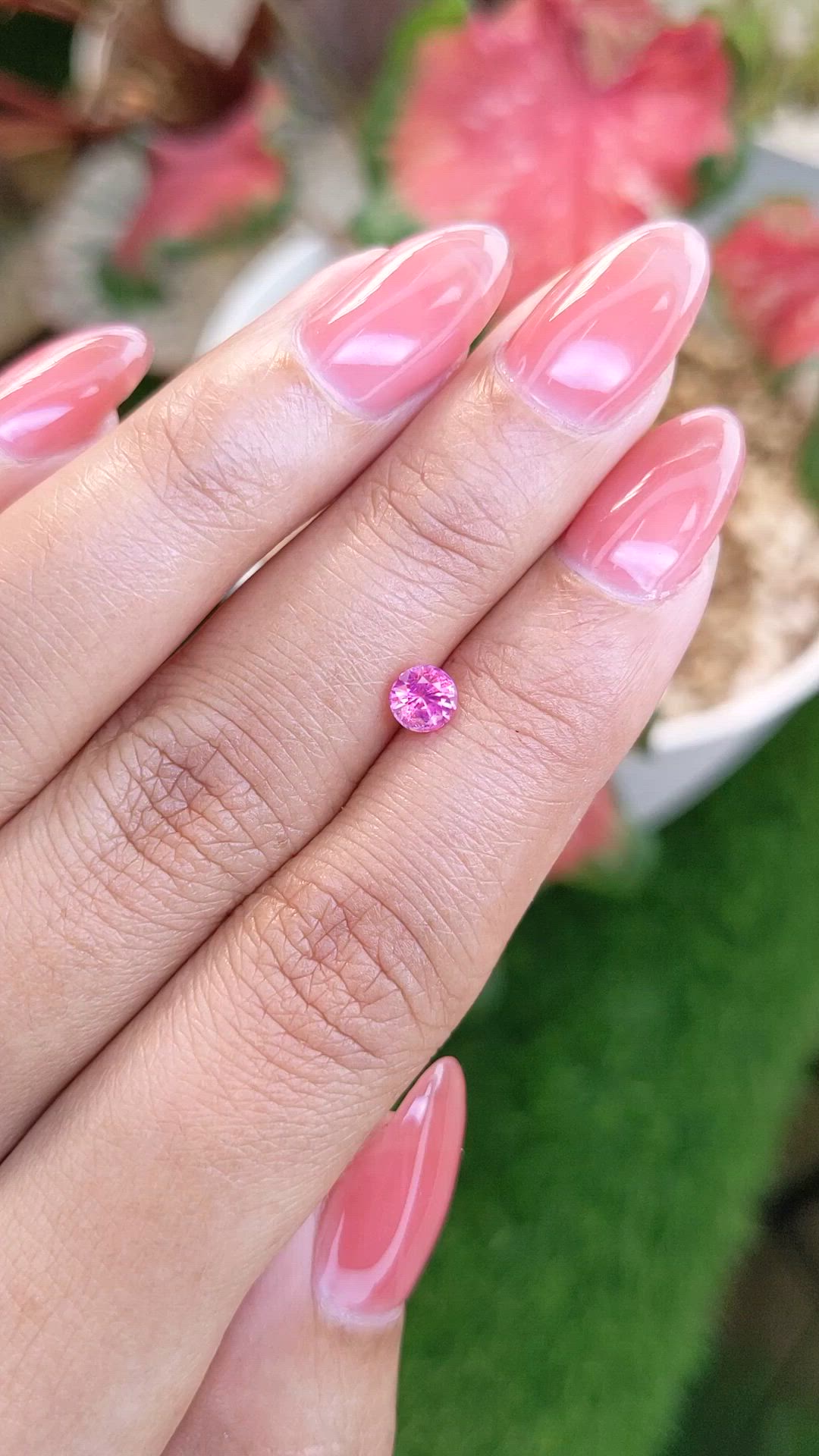 0.53 Ct. Reddish Pink Sapphire from Ceylon (Sri Lanka) Size Video