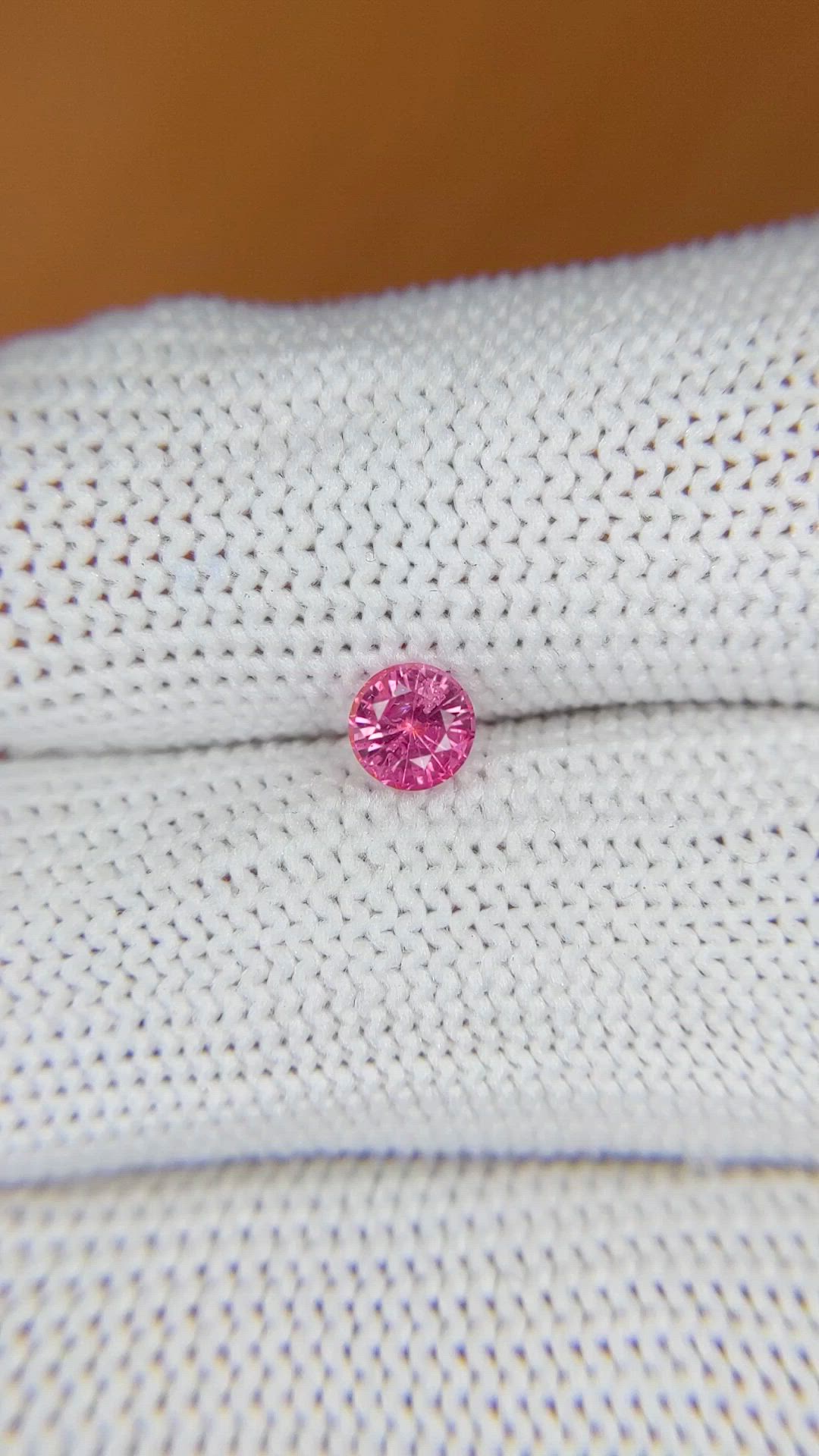 0.53 Ct. Reddish Pink Sapphire from Ceylon (Sri Lanka) Size Video