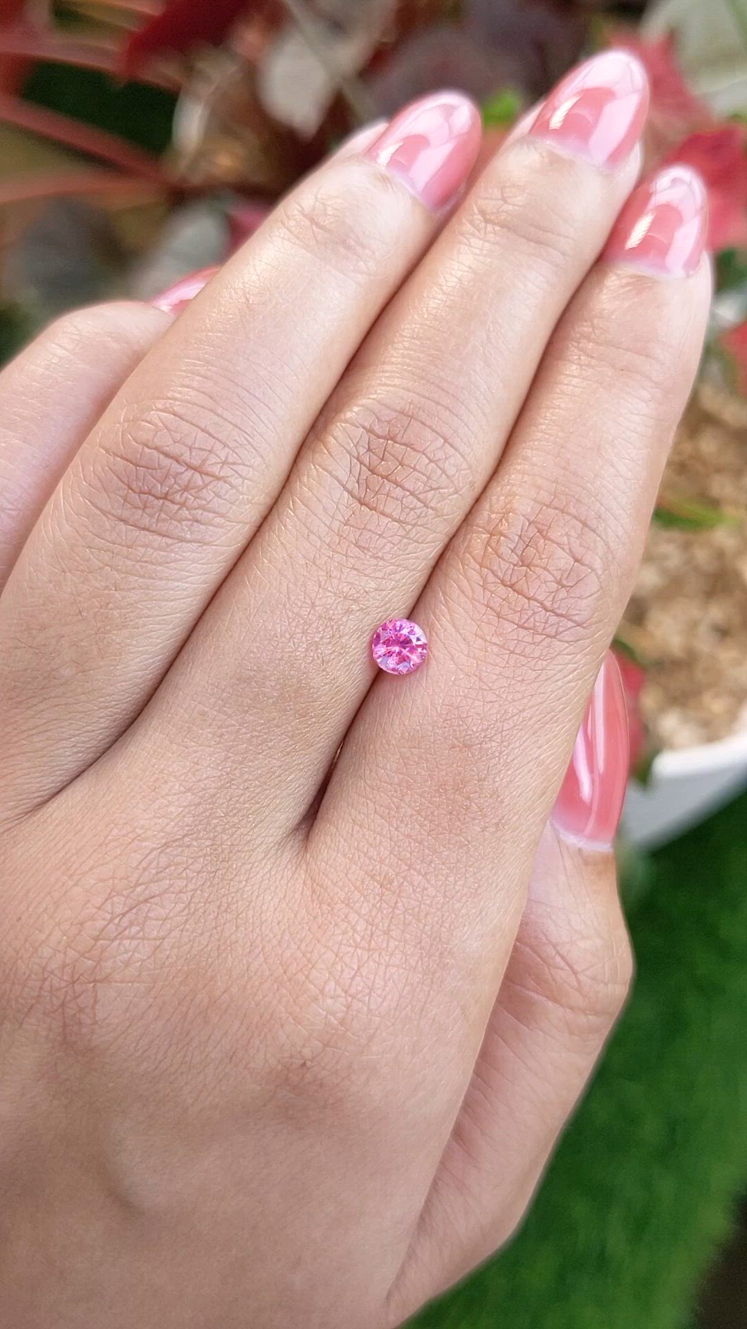 0.53 Ct. Reddish Pink Sapphire from Ceylon (Sri Lanka) Size Video