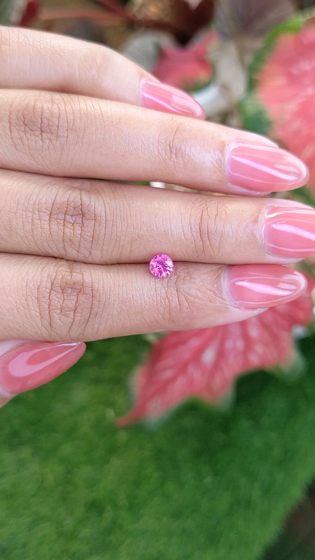 0.53 Ct. Reddish Pink Sapphire from Ceylon (Sri Lanka) Size Video
