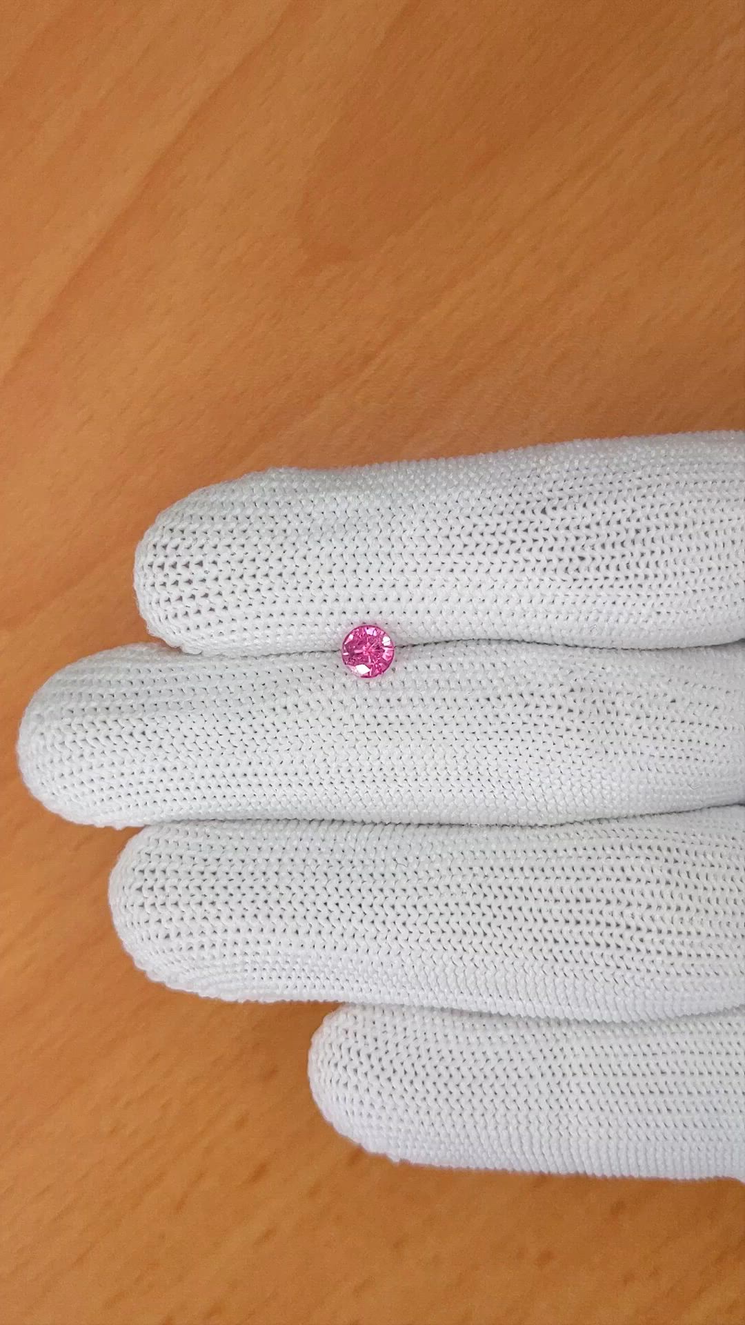 0.53 Ct. Reddish Pink Sapphire from Ceylon (Sri Lanka) Size Video