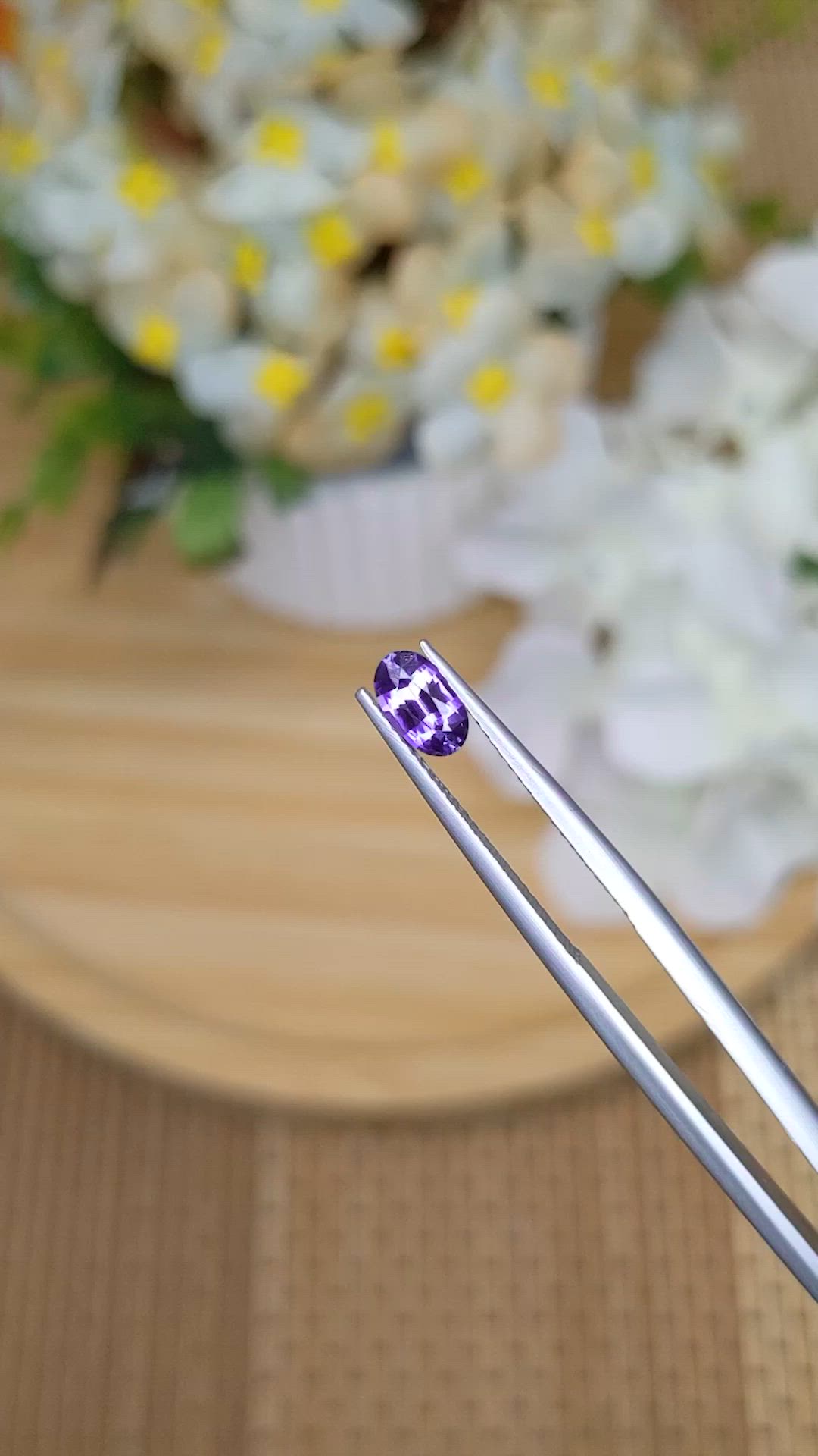 0.58 Ct. Violet Sapphire from Ceylon (Sri Lanka) Size Video
