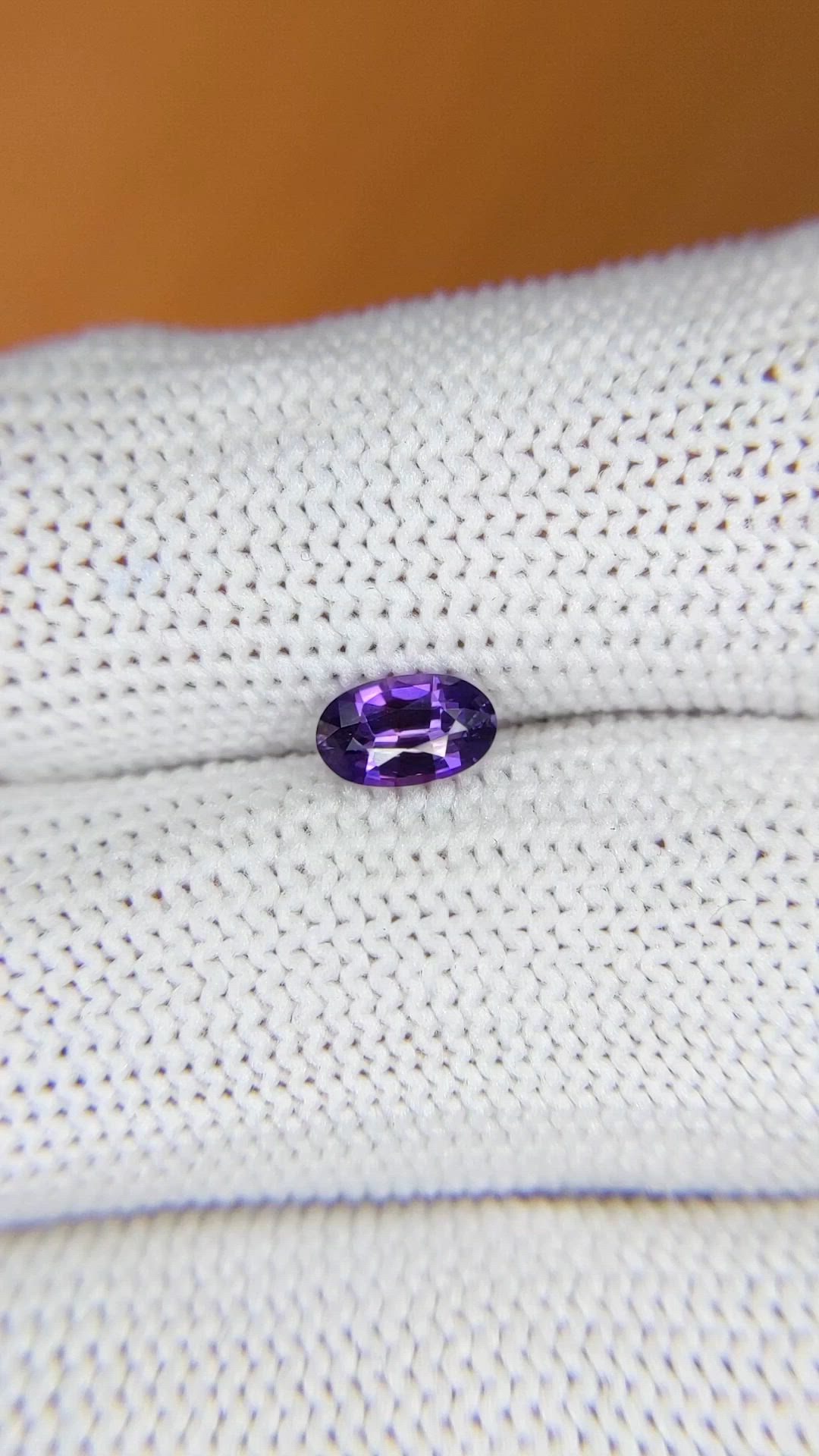 0.58 Ct. Violet Sapphire from Ceylon (Sri Lanka) Size Video