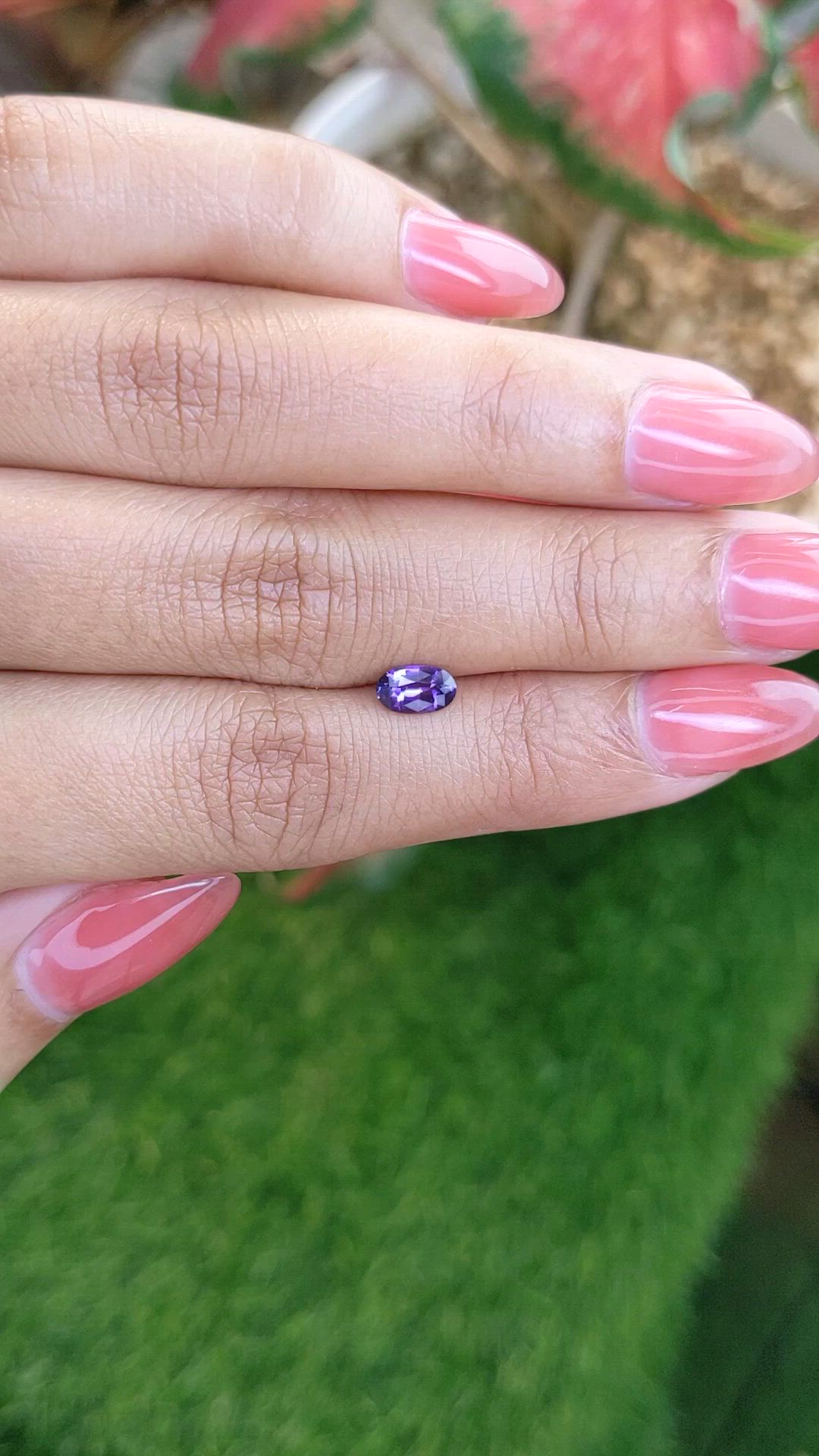 0.58 Ct. Violet Sapphire from Ceylon (Sri Lanka) Size Video