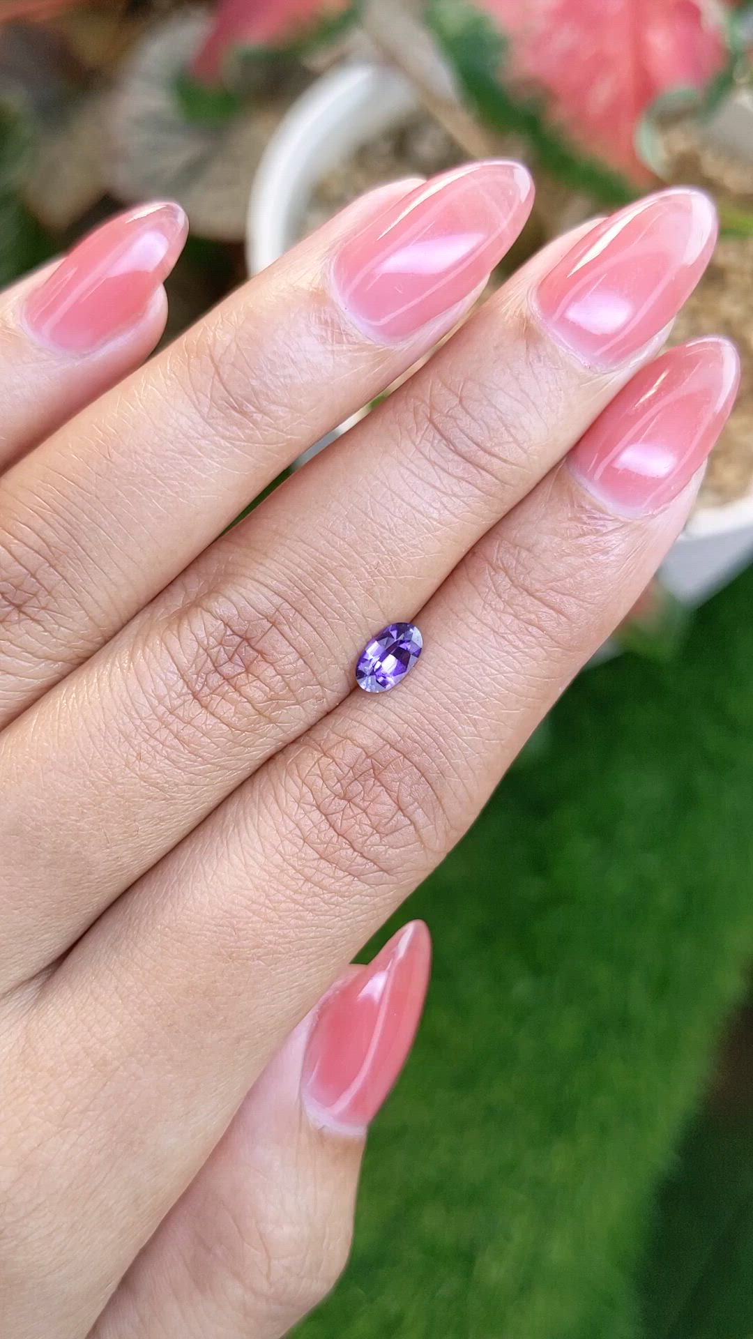 0.58 Ct. Violet Sapphire from Ceylon (Sri Lanka) Size Video
