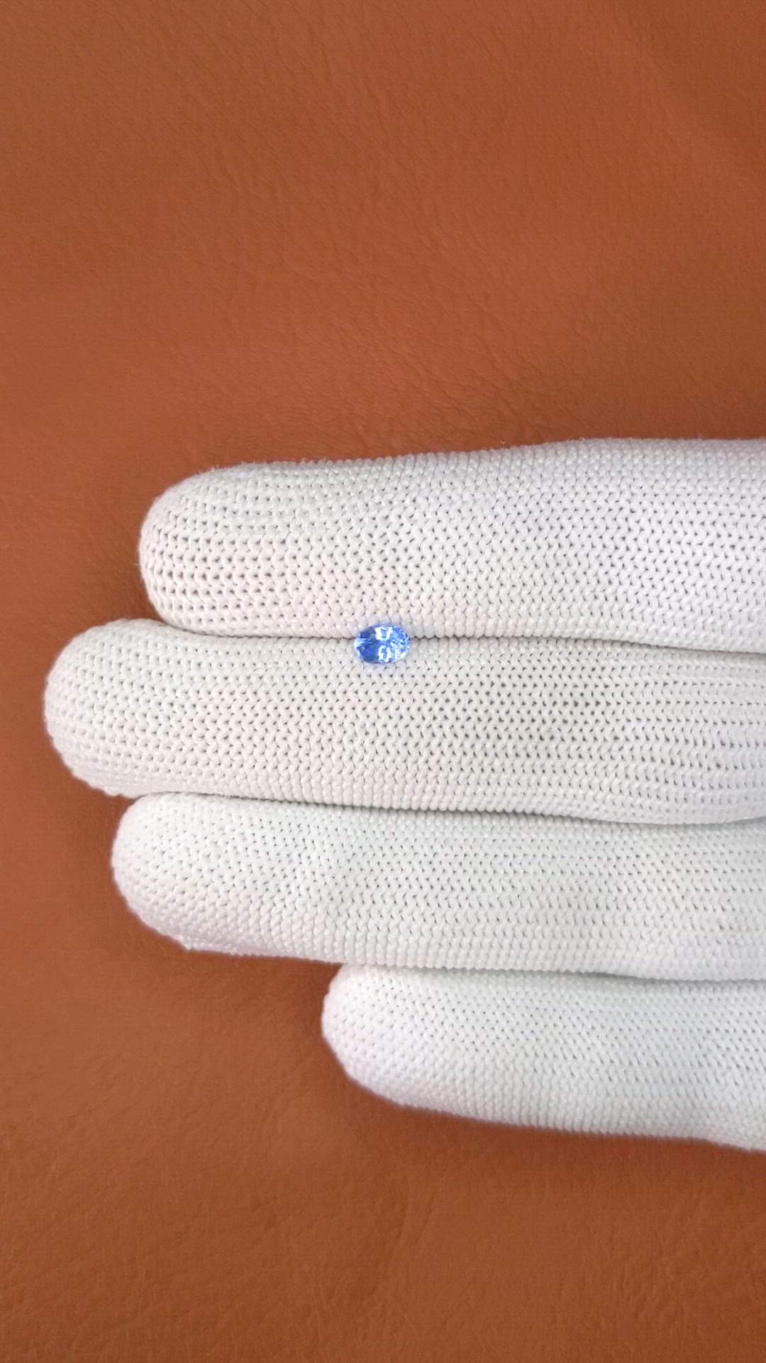 0.36 Ct. Blue Sapphire from Ceylon (Sri Lanka) Size Video