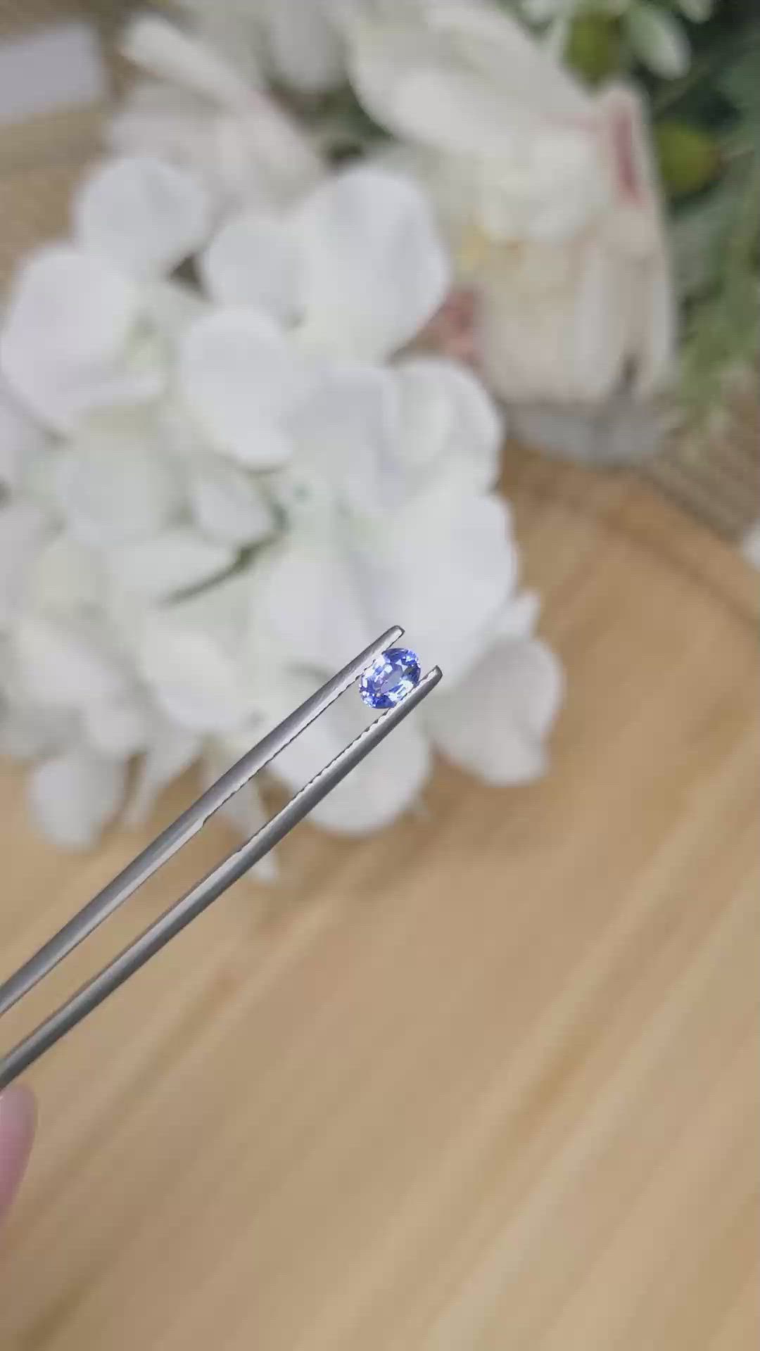 0.39 Ct. Blue Sapphire from Ceylon (Sri Lanka) Size Video