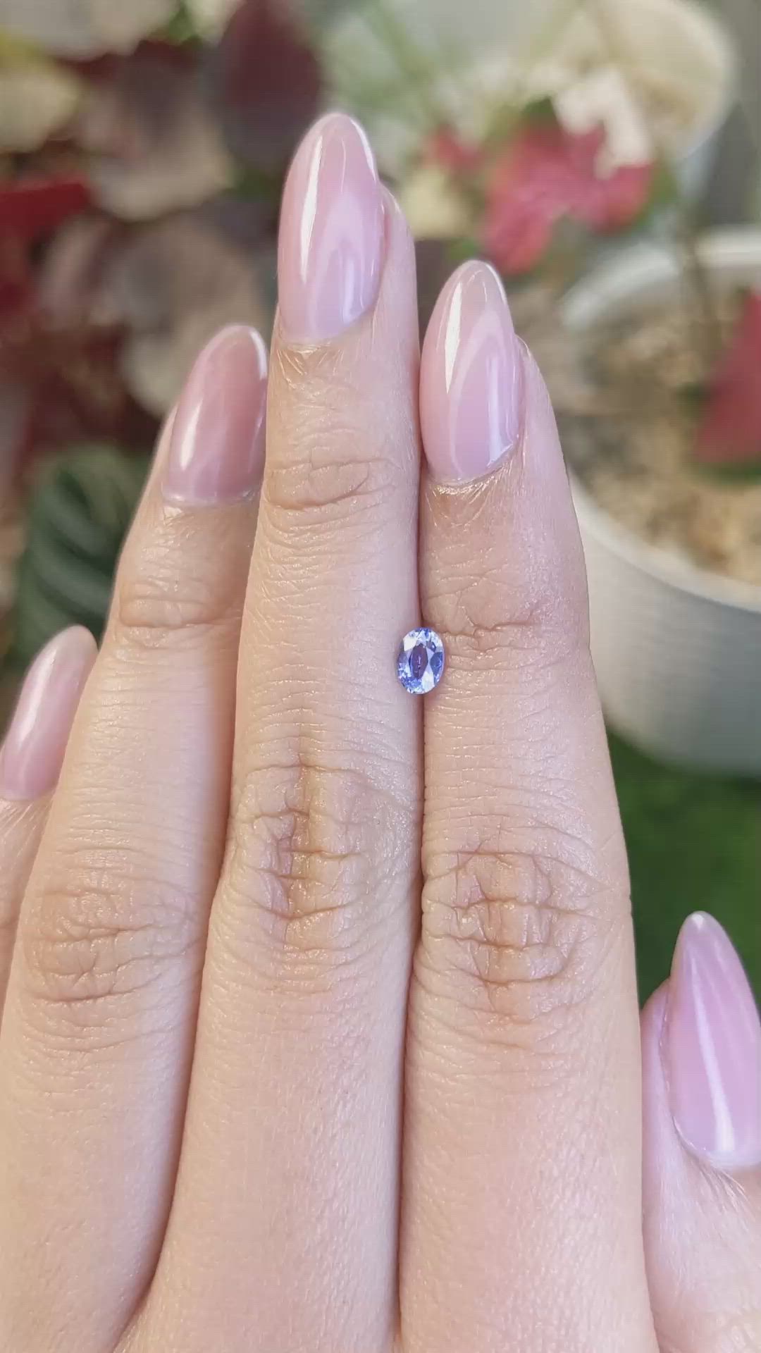 0.39 Ct. Blue Sapphire from Ceylon (Sri Lanka) Size Video