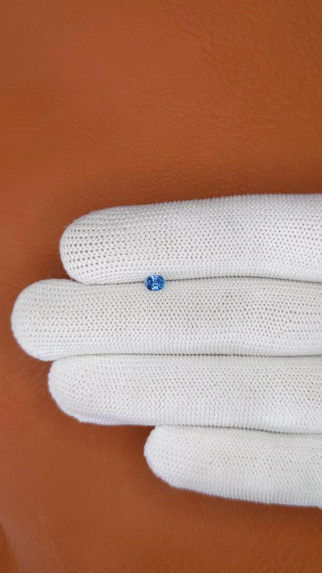0.35 Ct. Blue Sapphire from Ceylon (Sri Lanka) Size Video