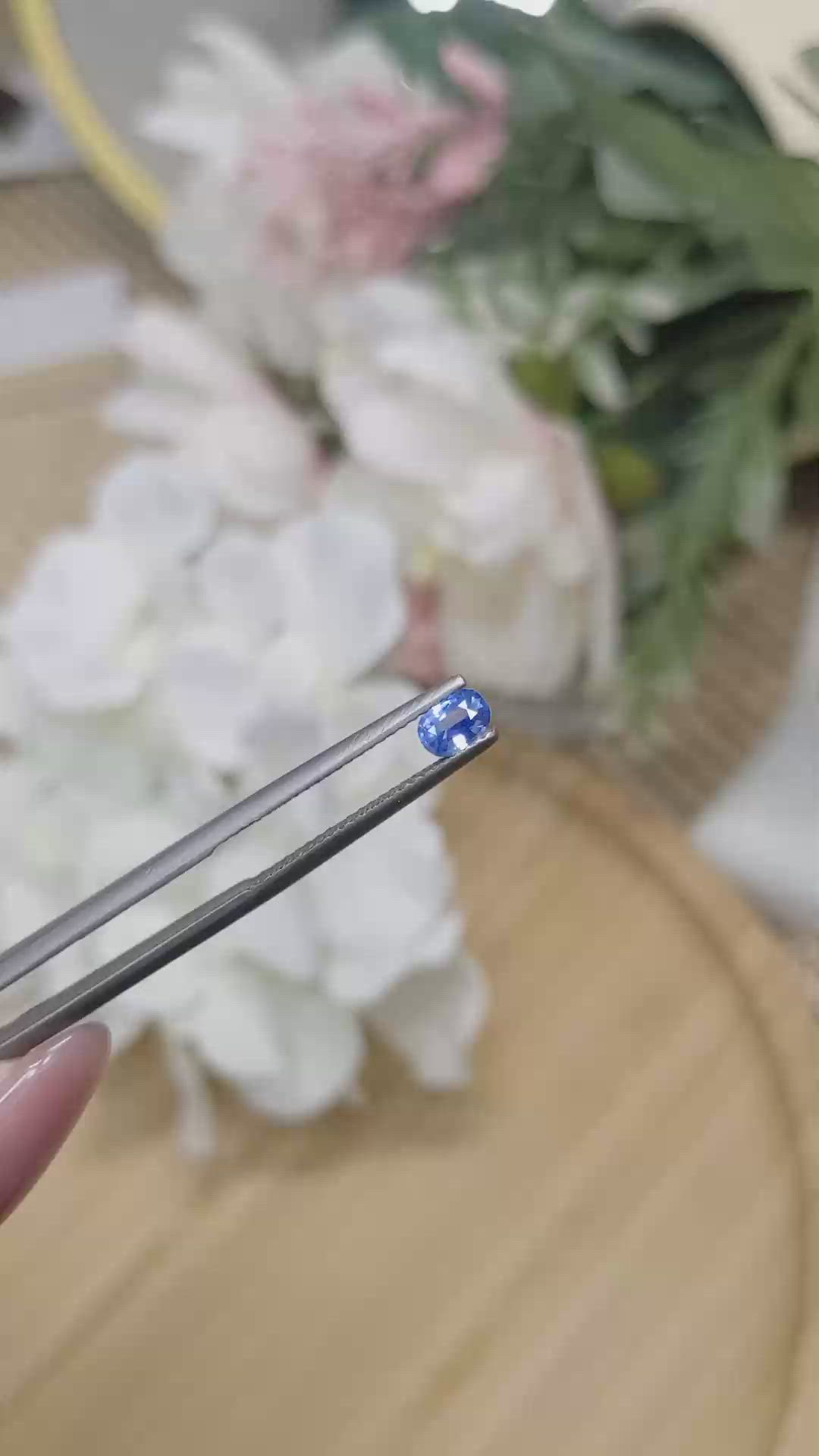 0.35 Ct. Blue Sapphire from Ceylon (Sri Lanka) Size Video