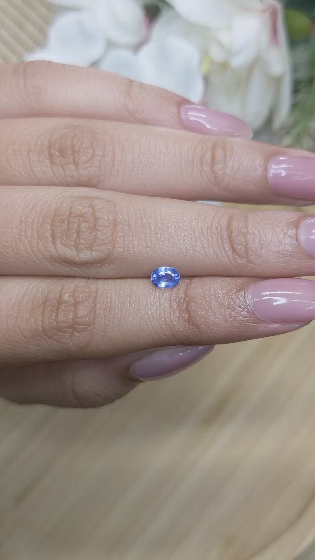 0.35 Ct. Blue Sapphire from Ceylon (Sri Lanka) Size Video