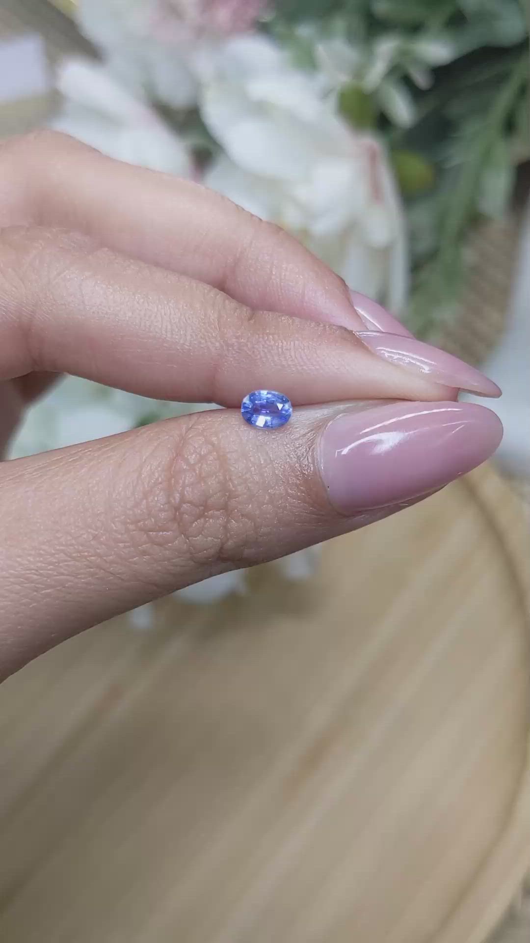 0.35 Ct. Blue Sapphire from Ceylon (Sri Lanka) Size Video