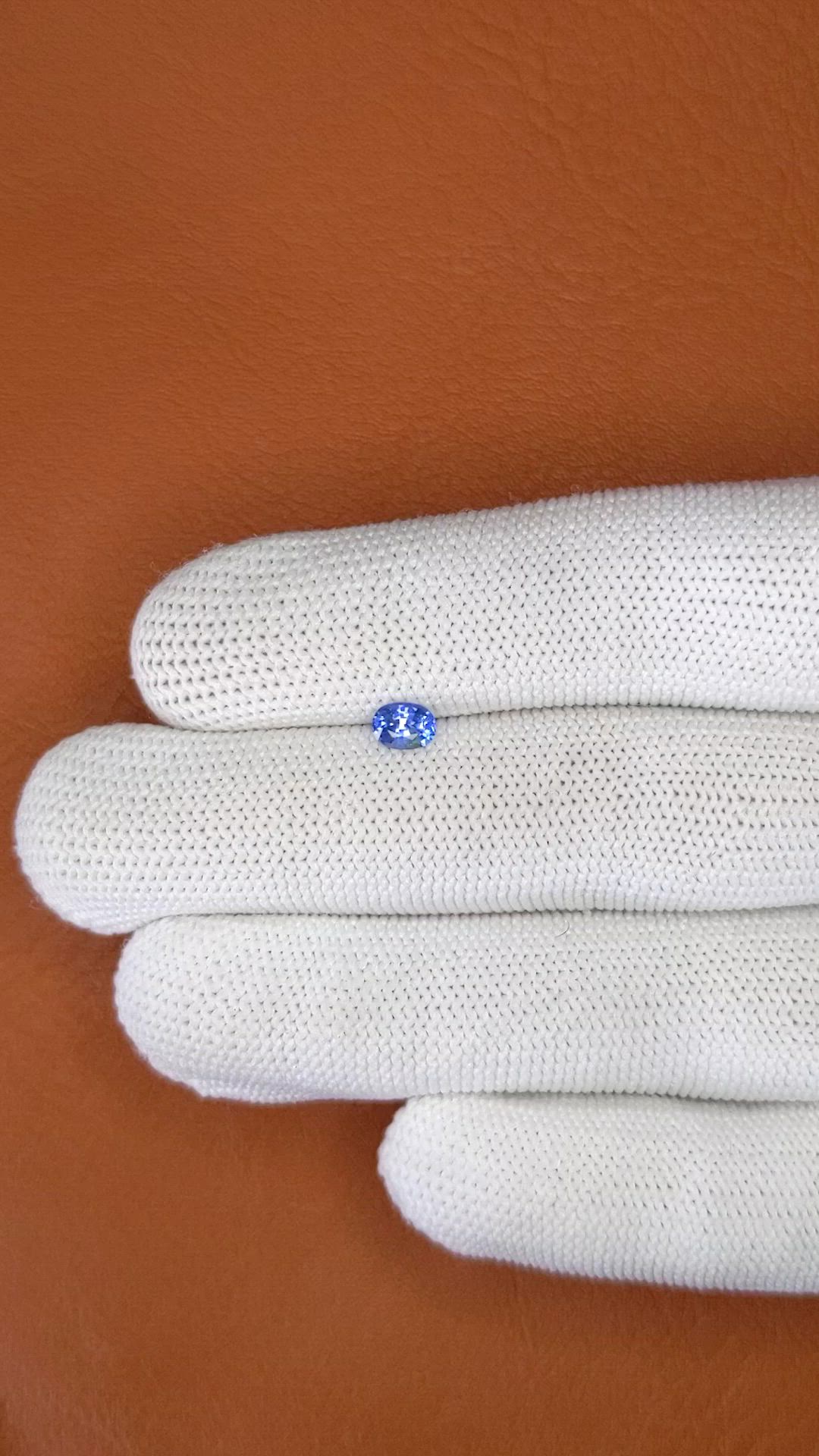 0.46 Ct. Blue Sapphire from Ceylon (Sri Lanka) Size Video