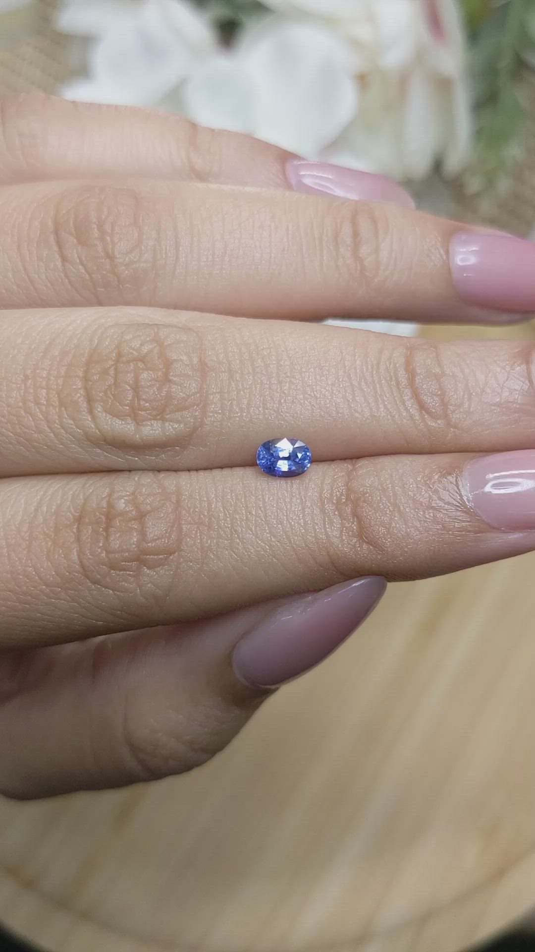 0.46 Ct. Blue Sapphire from Ceylon (Sri Lanka) Size Video