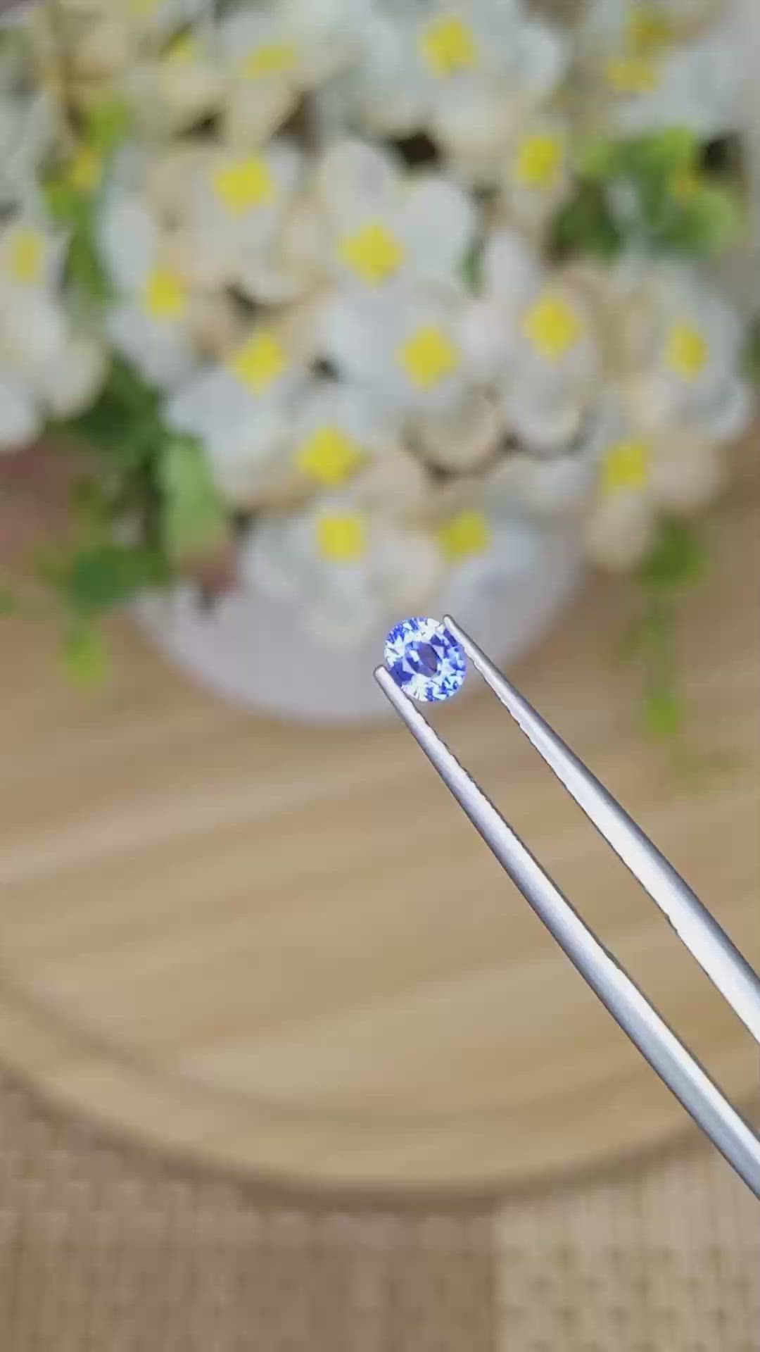 0.34 Ct. Blue Sapphire from Ceylon (Sri Lanka) Size Video