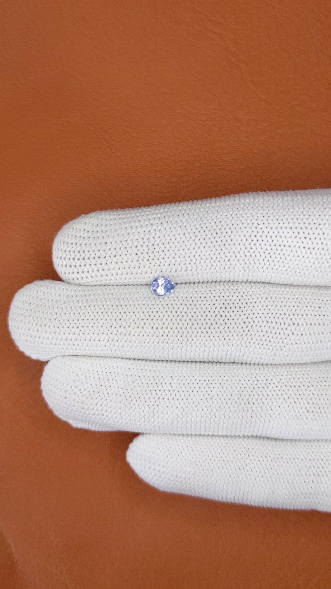 0.43 Ct. Blue Sapphire from Ceylon (Sri Lanka) Size Video
