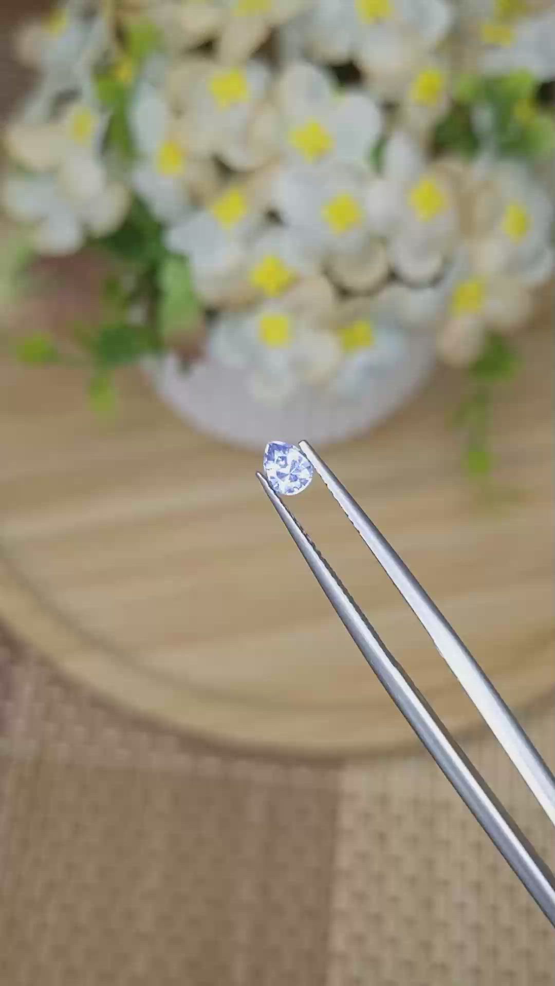 0.43 Ct. Blue Sapphire from Ceylon (Sri Lanka) Size Video