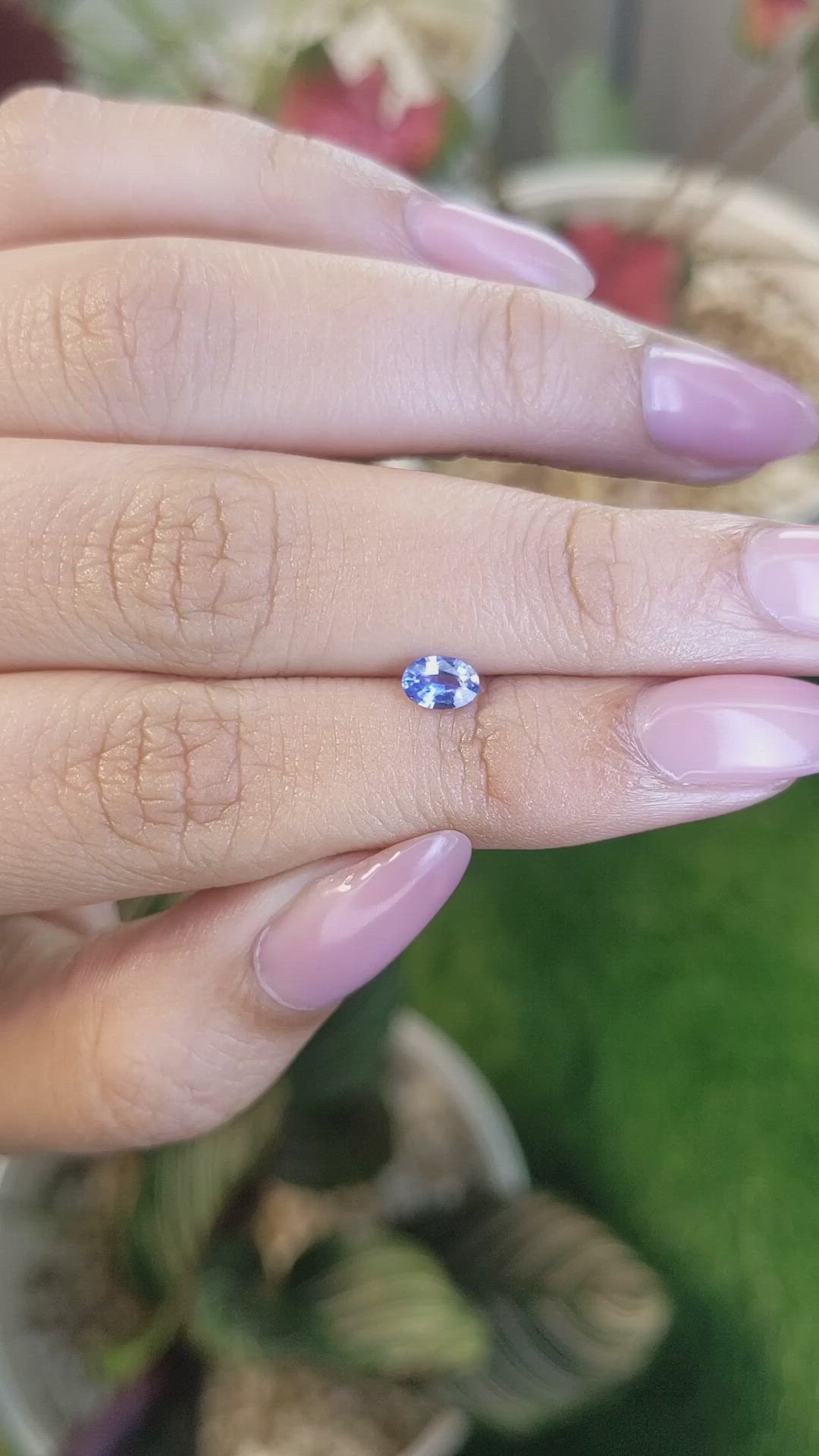 0.35 Ct. Blue Sapphire from Ceylon (Sri Lanka) Size Video