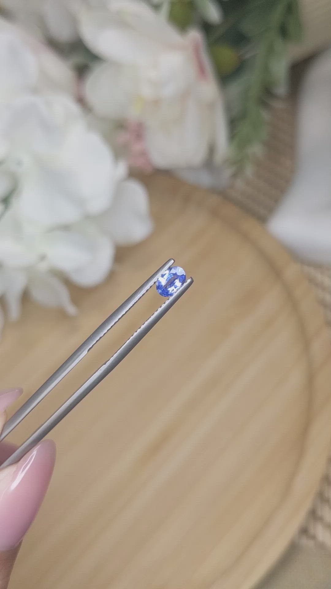 0.35 Ct. Blue Sapphire from Ceylon (Sri Lanka) Size Video