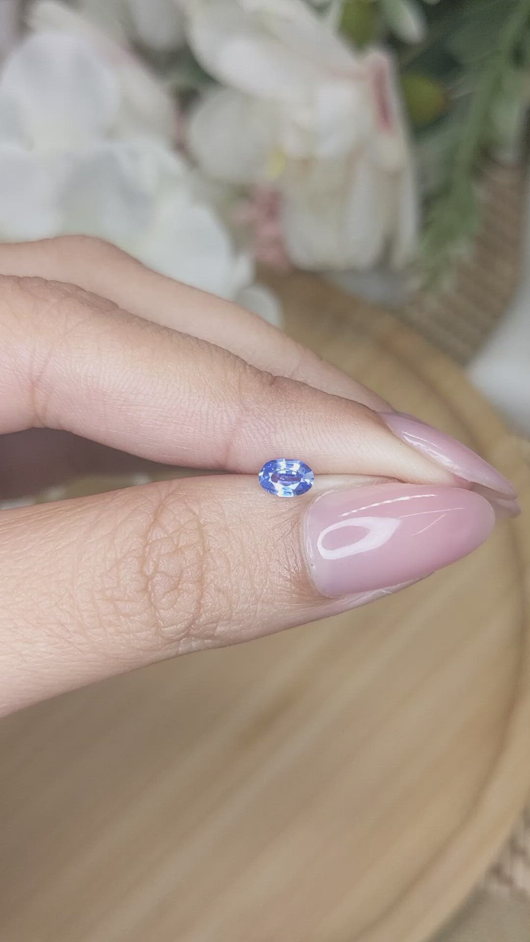 0.35 Ct. Blue Sapphire from Ceylon (Sri Lanka) Size Video