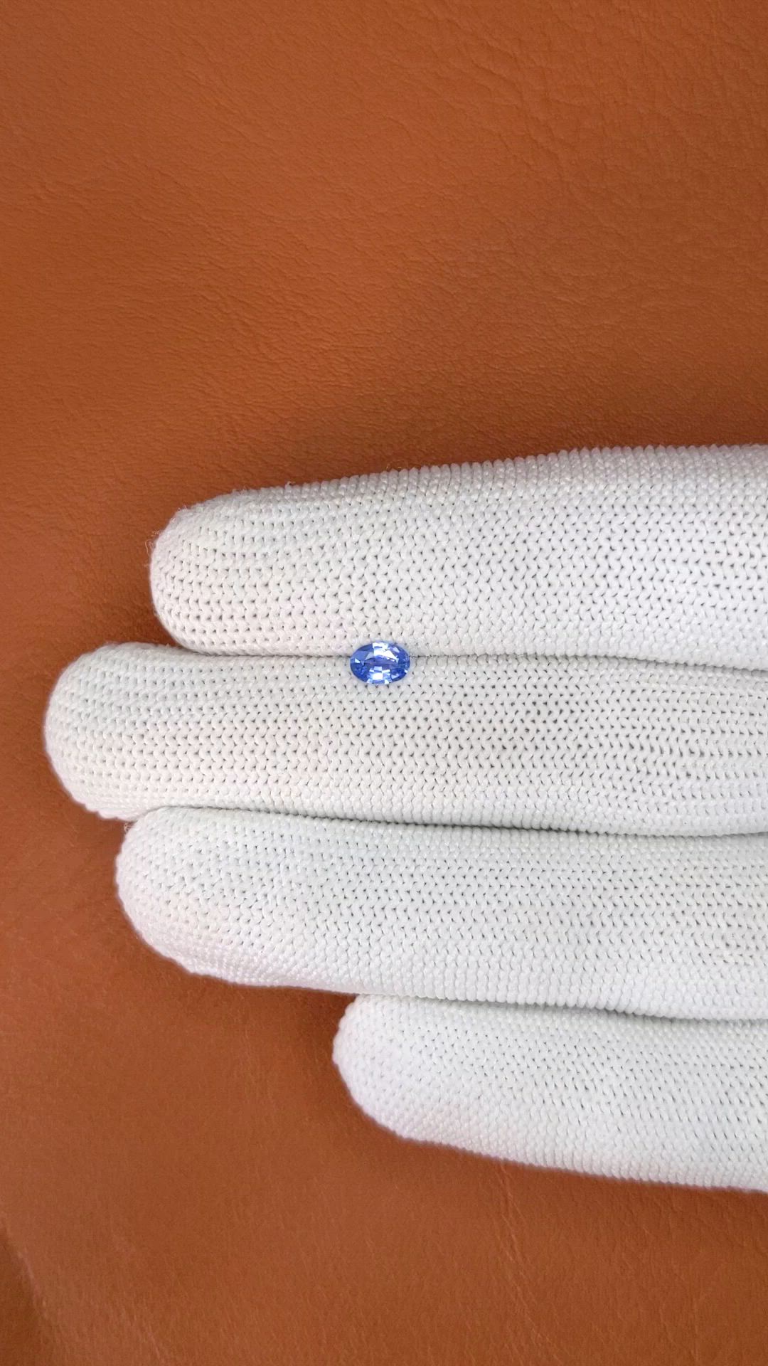 0.35 Ct. Blue Sapphire from Ceylon (Sri Lanka) Size Video
