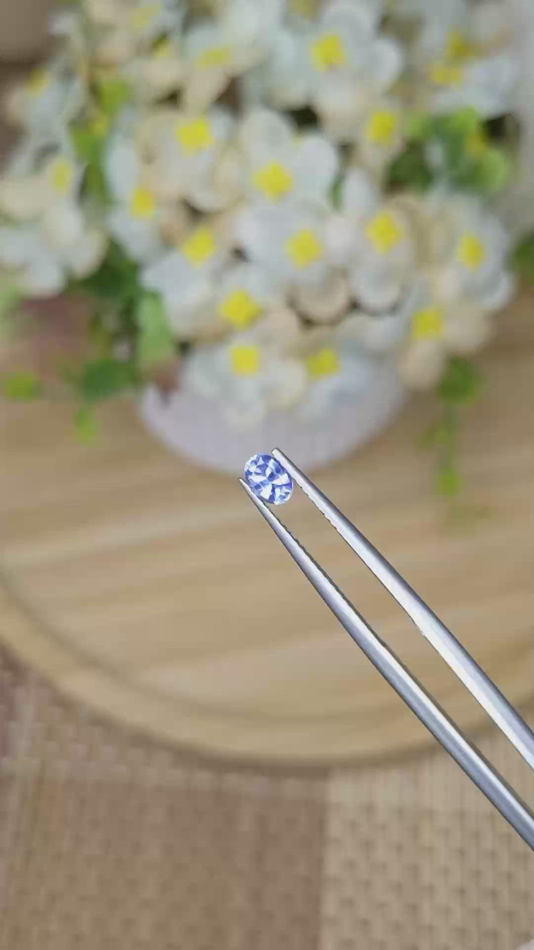 0.35 Ct. Blue Sapphire from Ceylon (Sri Lanka) Size Video