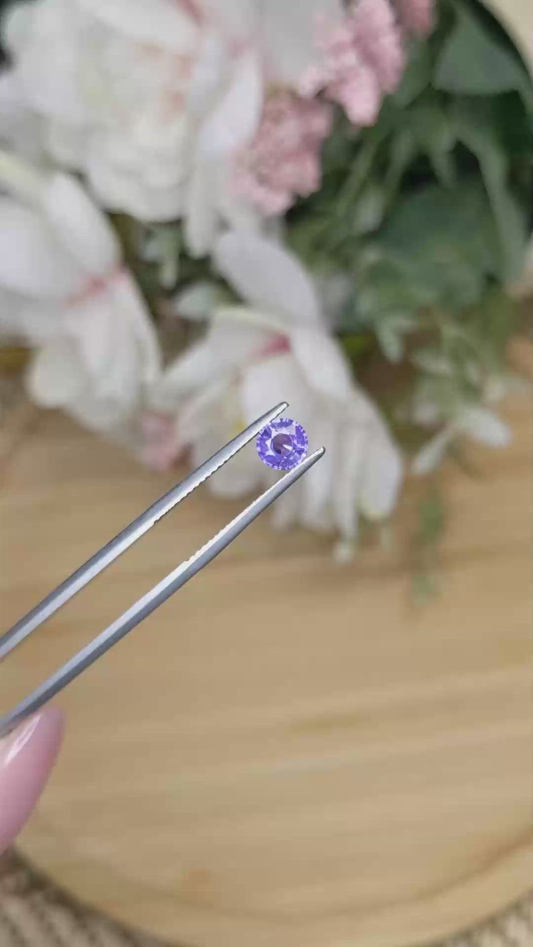 0.70 Ct. Purple Sapphire from Ceylon (Sri Lanka) Size Video
