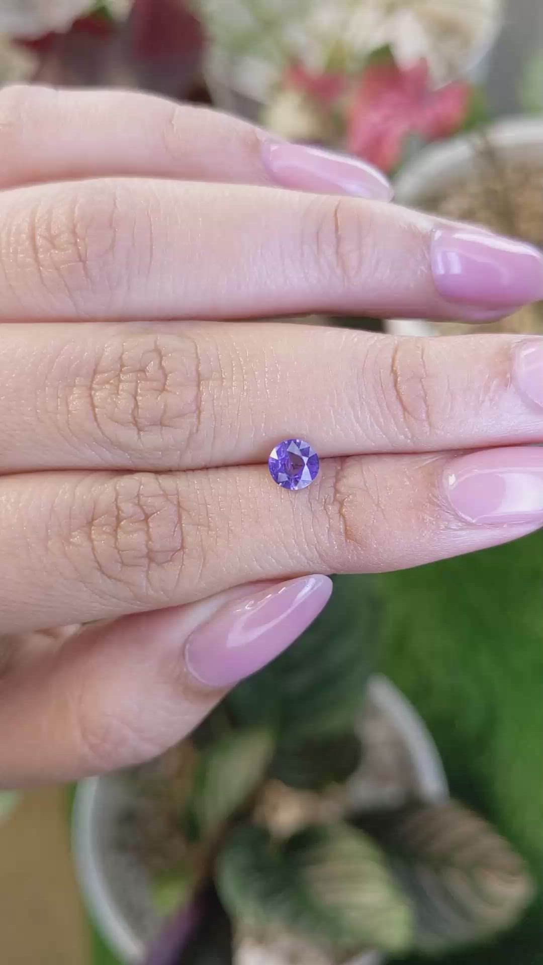 0.70 Ct. Purple Sapphire from Ceylon (Sri Lanka) Size Video