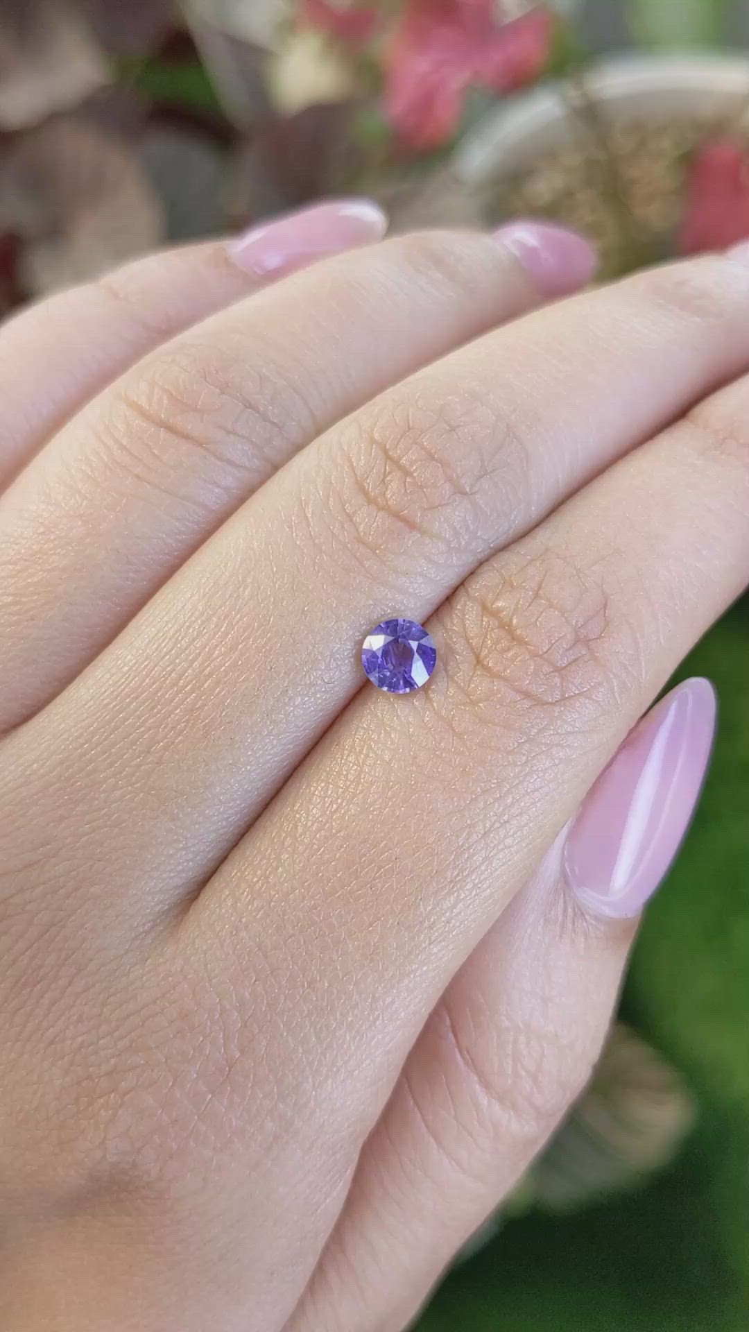 0.70 Ct. Purple Sapphire from Ceylon (Sri Lanka) Size Video