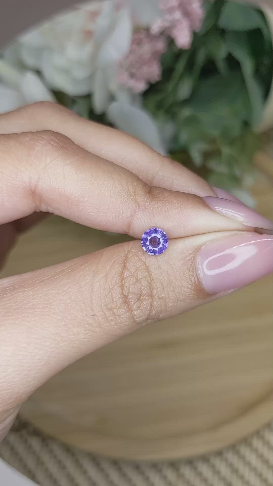 0.70 Ct. Purple Sapphire from Ceylon (Sri Lanka) Size Video