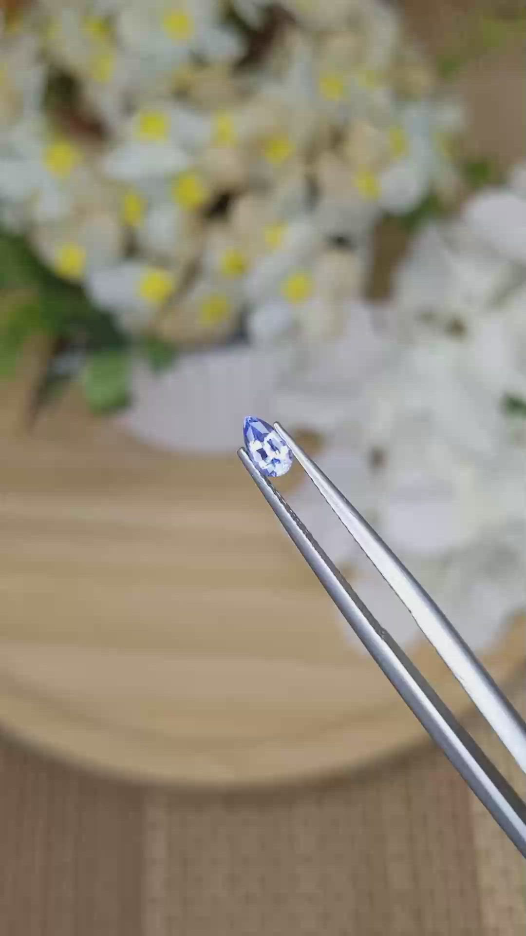 0.37 Ct. Blue Sapphire from Ceylon (Sri Lanka) Size Video