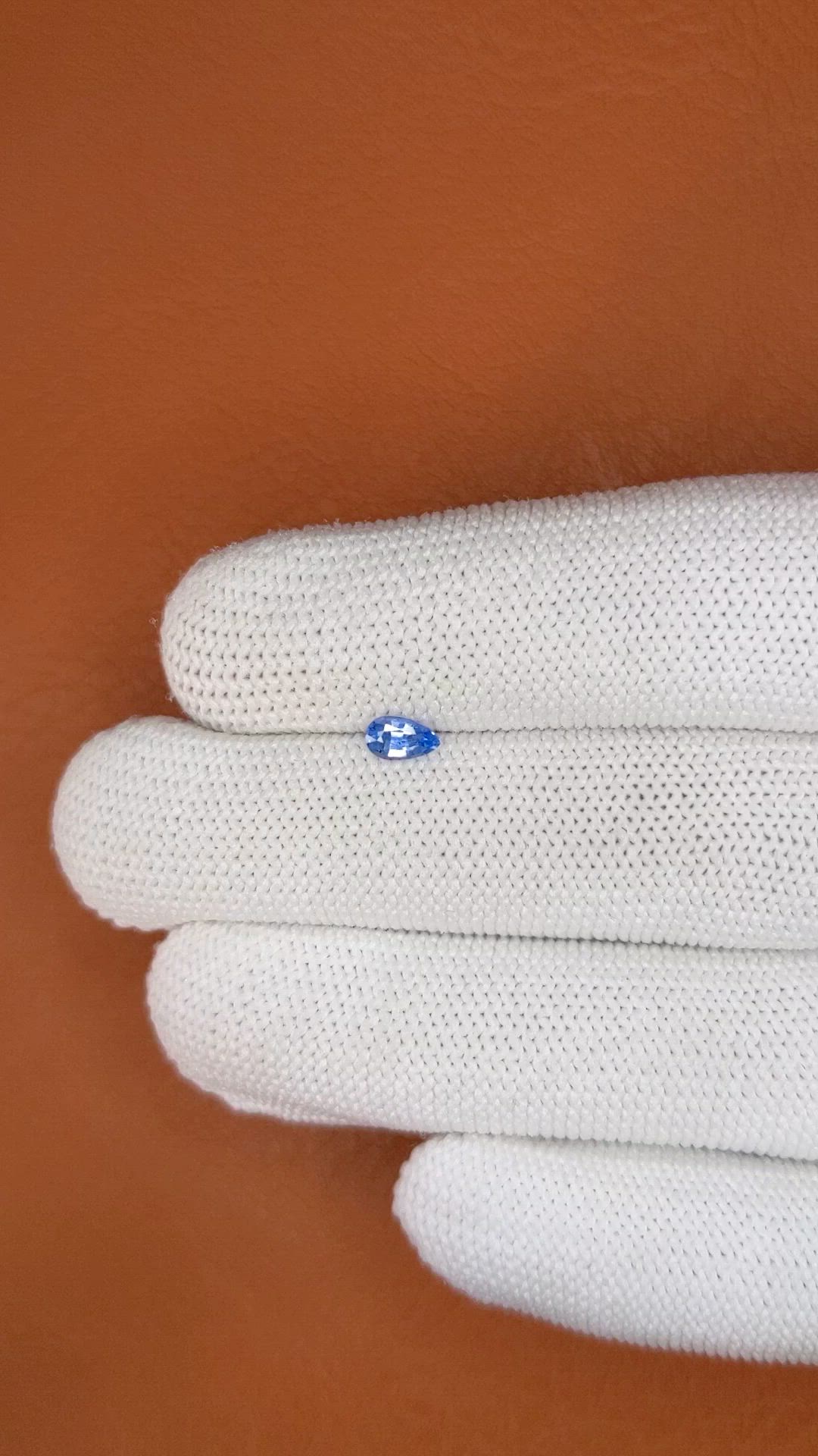 0.37 Ct. Blue Sapphire from Ceylon (Sri Lanka) Size Video