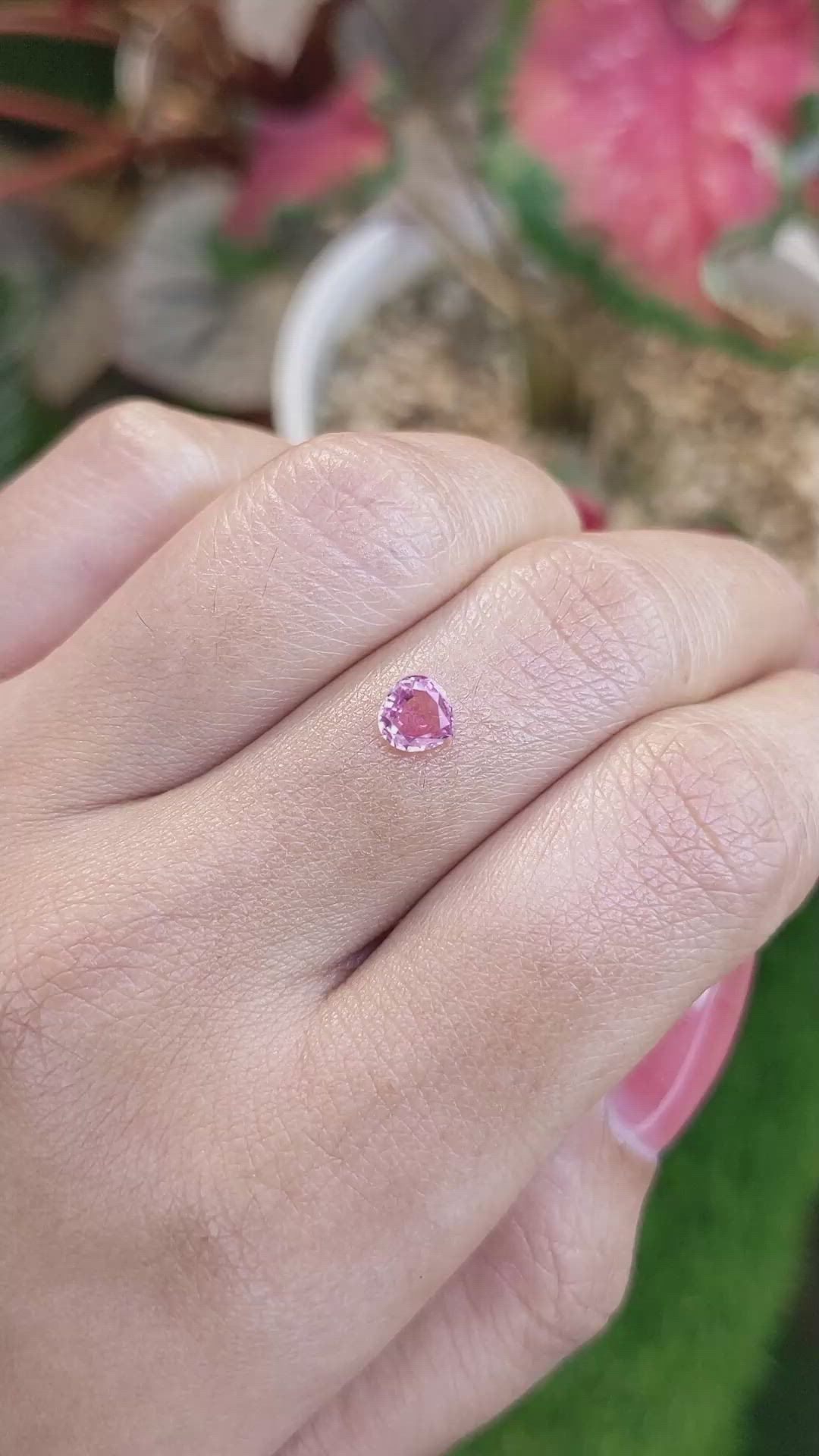 0.58 Ct. Purplish Pink Sapphire from Ceylon (Sri Lanka) Size Video