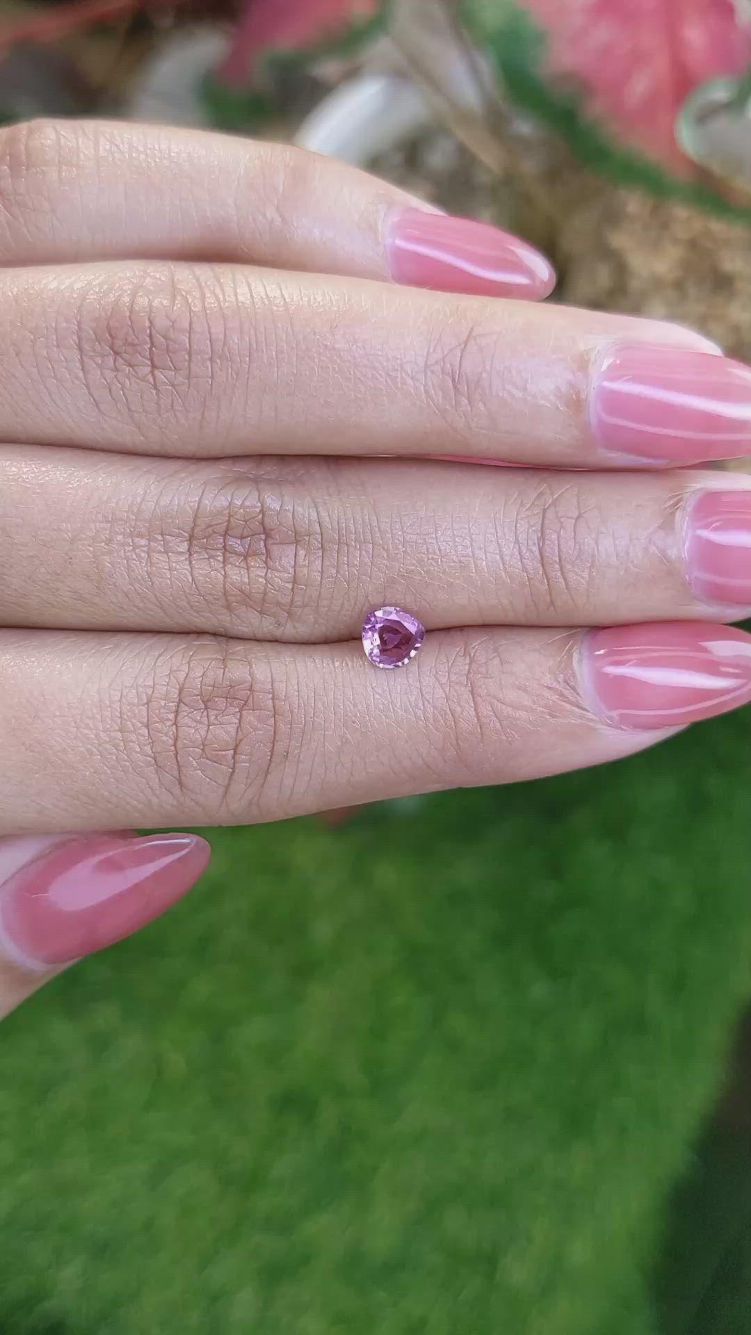 0.58 Ct. Purplish Pink Sapphire from Ceylon (Sri Lanka) Size Video
