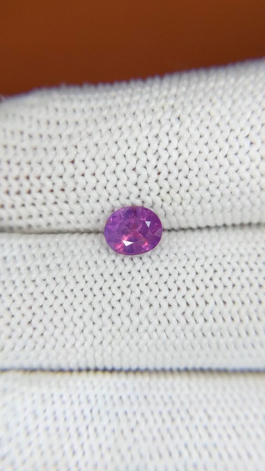 0.92 Ct. Pinkish Purple Sapphire from Ceylon (Sri Lanka) Size Video