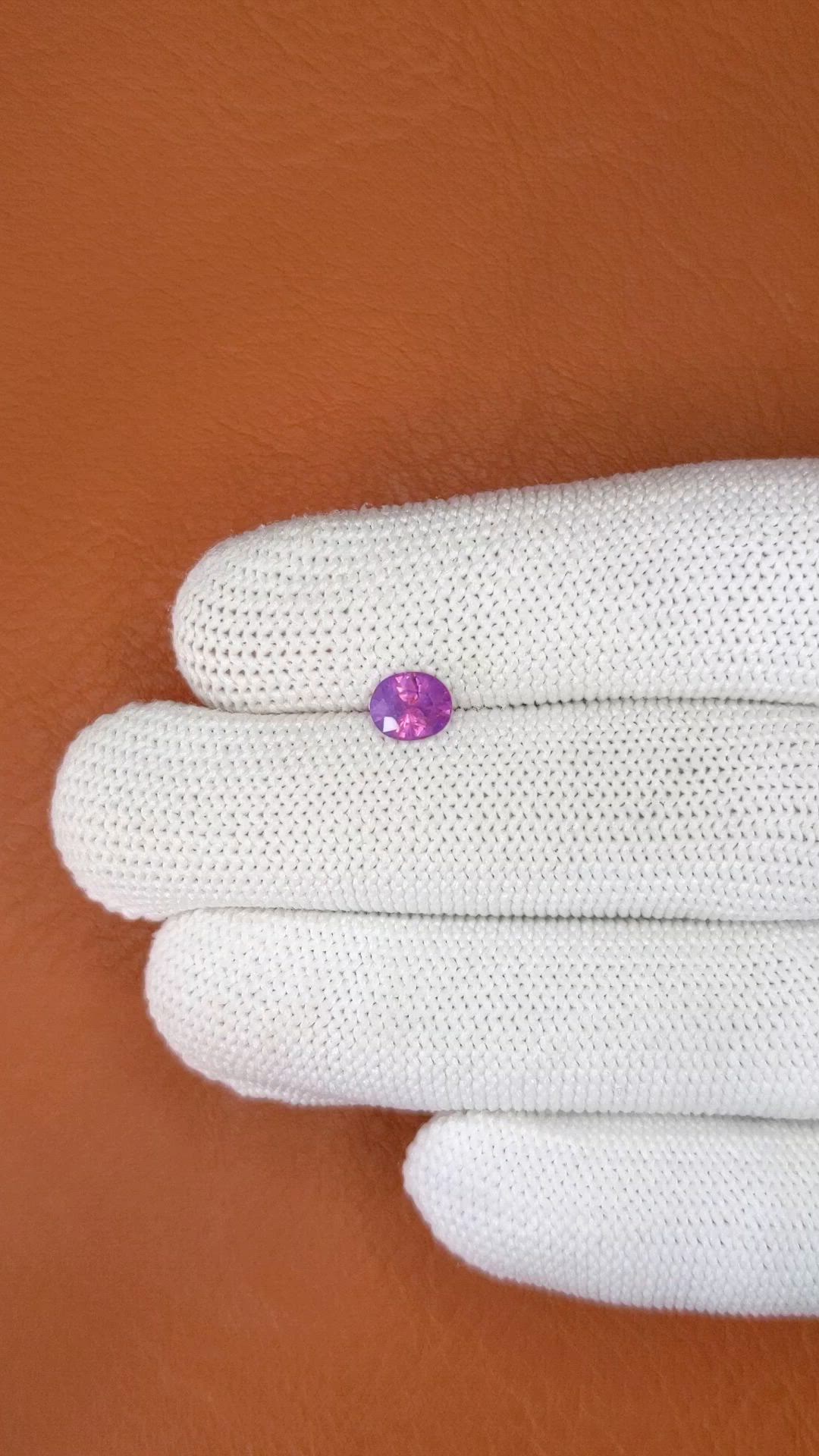 0.92 Ct. Pinkish Purple Sapphire from Ceylon (Sri Lanka) Size Video