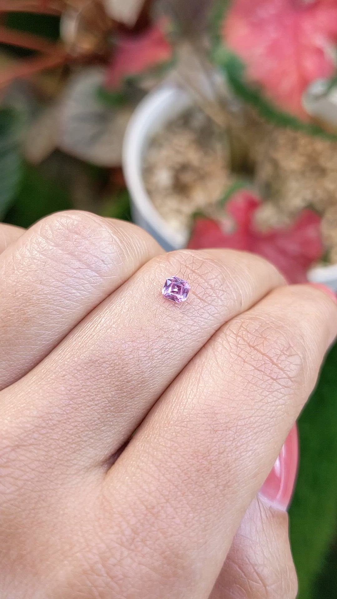 0.30 Ct. Pink Sapphire from Ceylon (Sri Lanka) Size Video