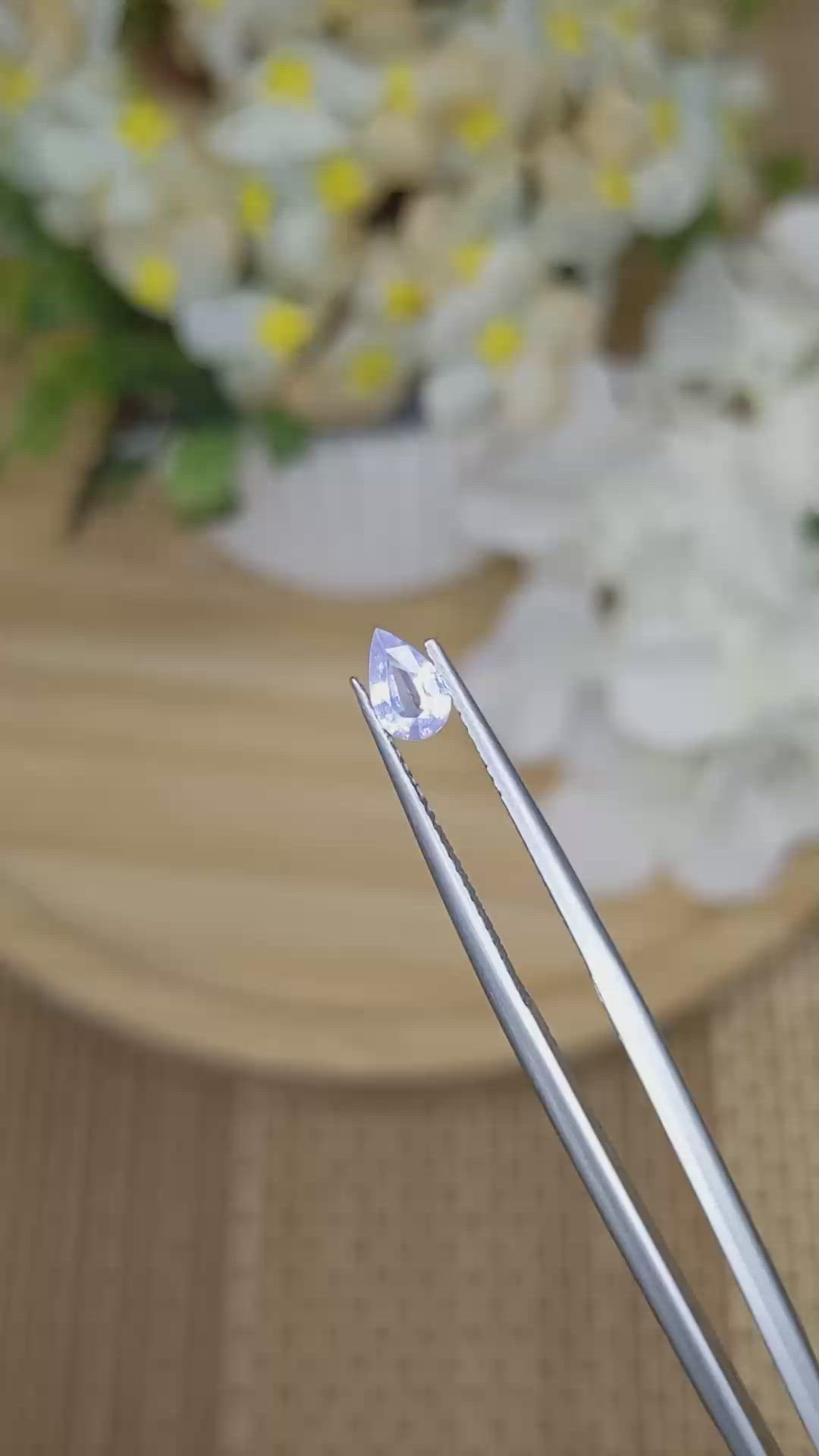 0.39 Ct. Violet Sapphire from Ceylon (Sri Lanka) Size Video